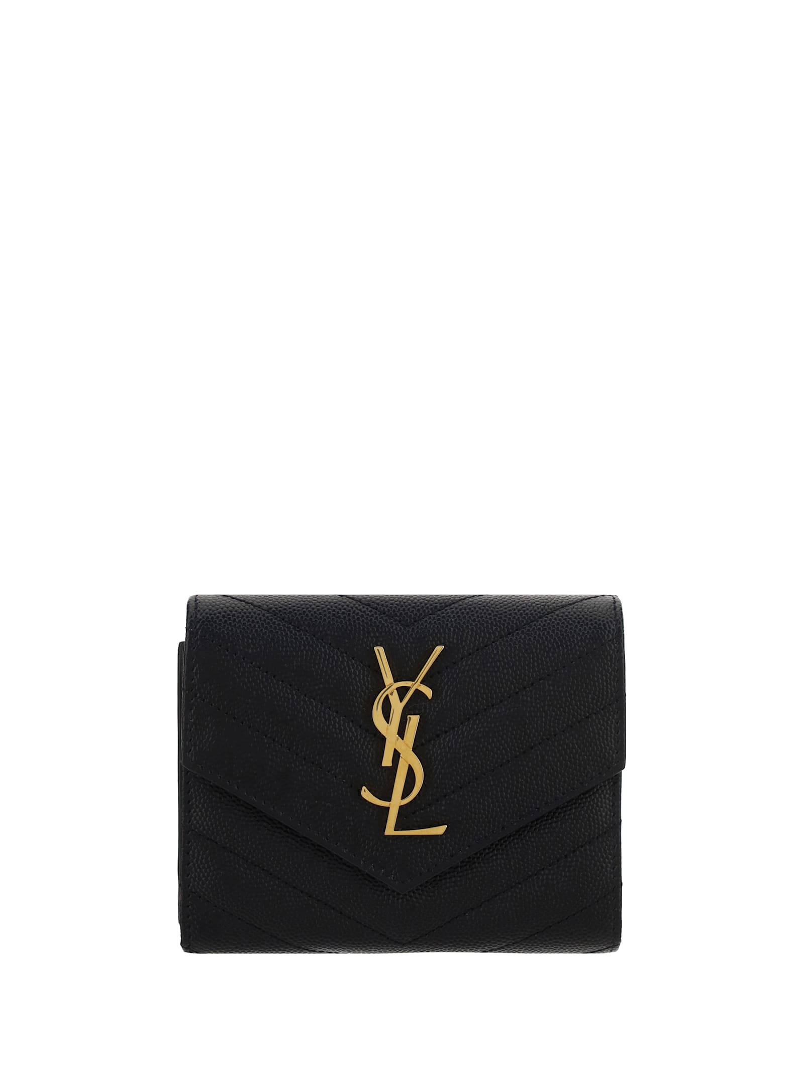 Saint Laurent Cassandre Matelassé Wallet In Black
