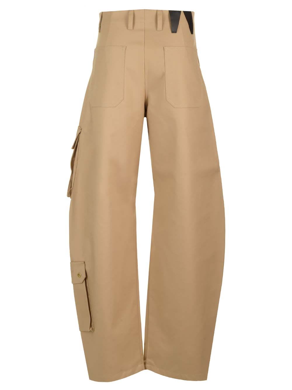 Shop Darkpark Rose Cargo Trousers In Beige