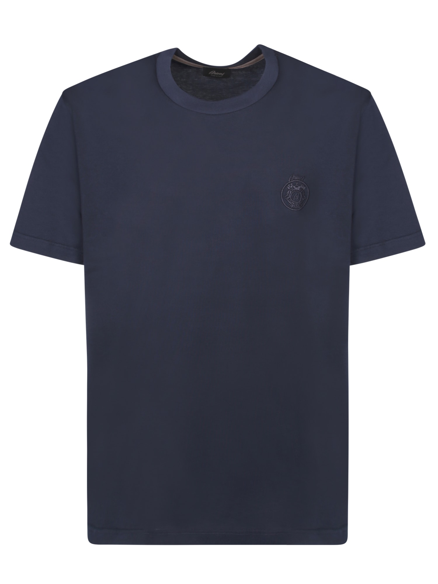 Shop Brioni Golf Logo Blue T-shirt