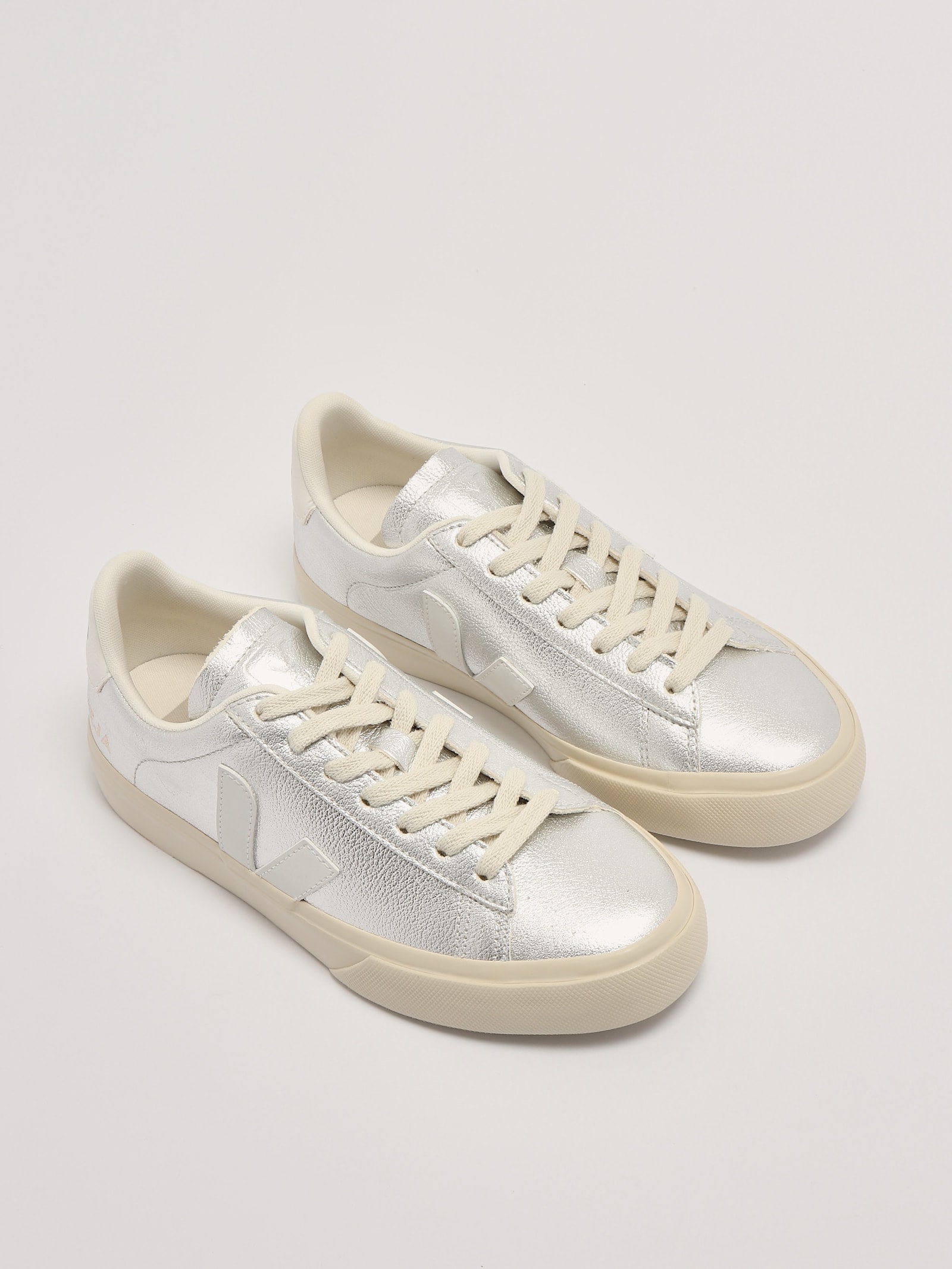Veja Volley Leather Sneakers Color Silver In Silver