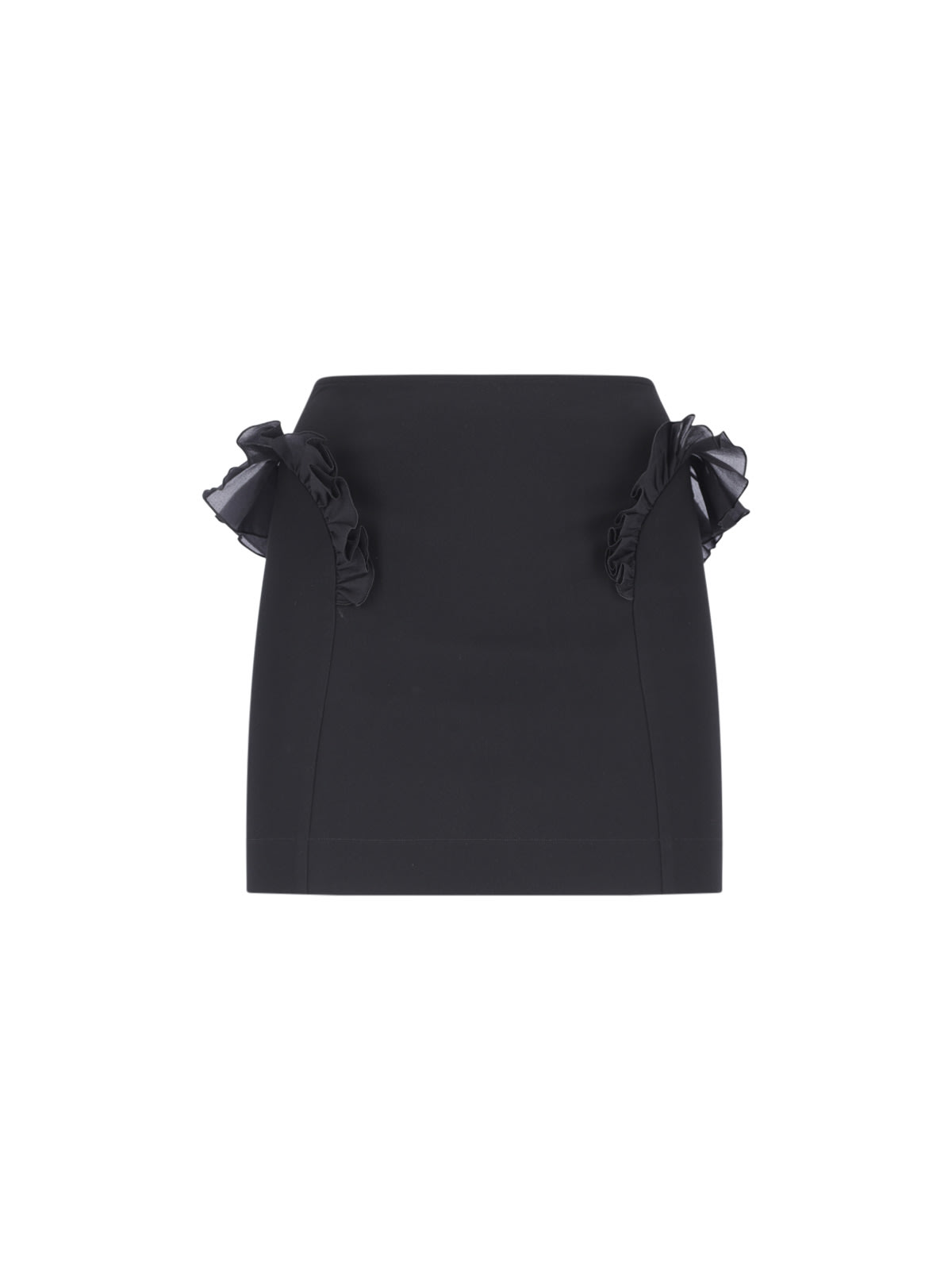 Shop Nensi Dojaka Ruffle Detail Mini Skirt In Black