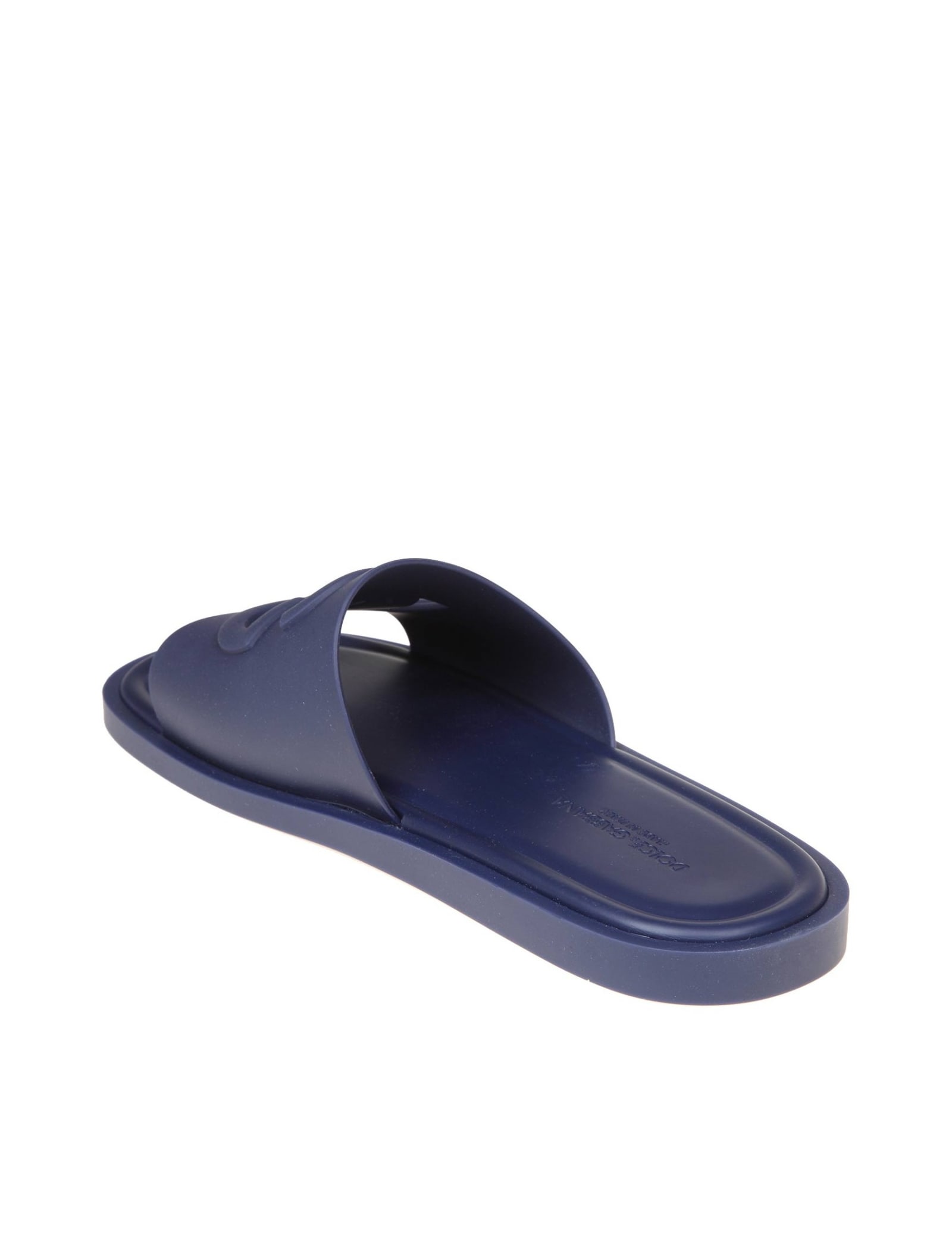 Shop Dolce & Gabbana Rubber Slipper With Perforated Color Blu In Blue