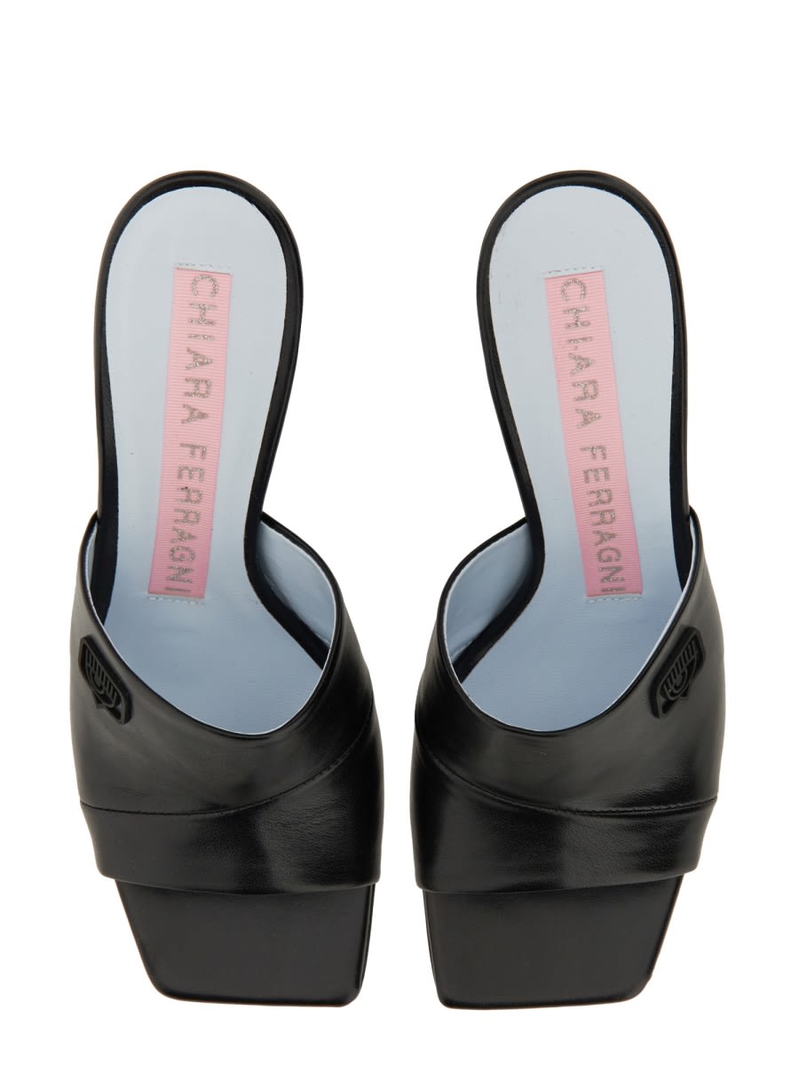 Shop Chiara Ferragni Eyelike Sandal In Black