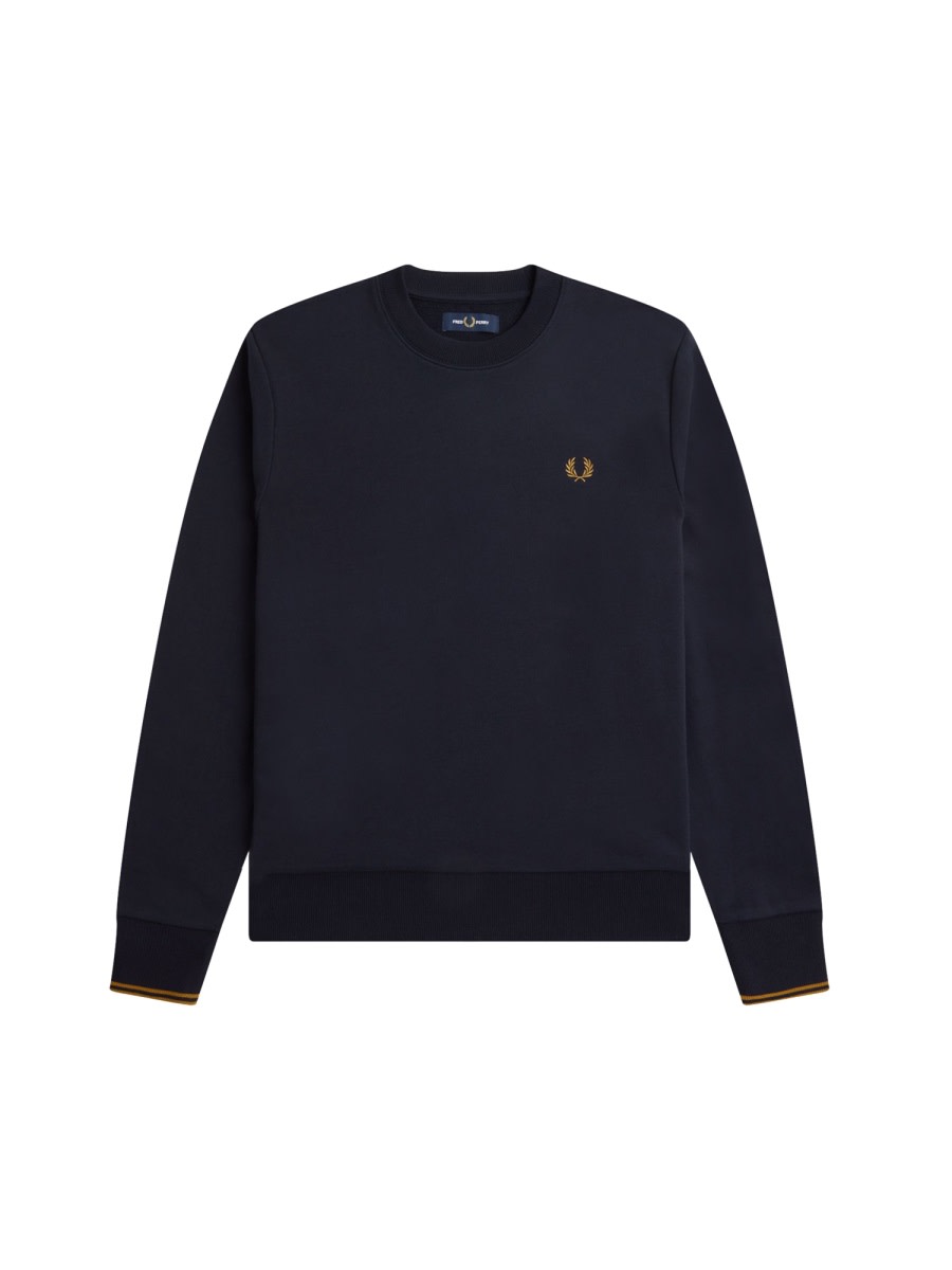 Shop Fred Perry Sweatshirt With Logo Embroidery In Blue