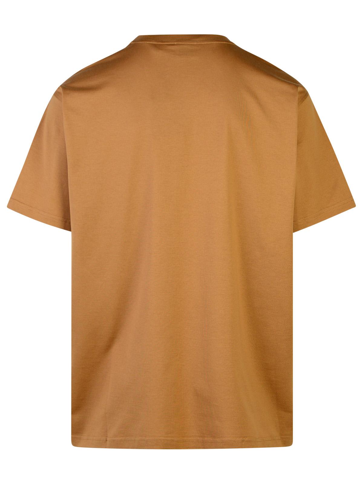 Shop Burberry Harriston Beige Cotton T-shirt