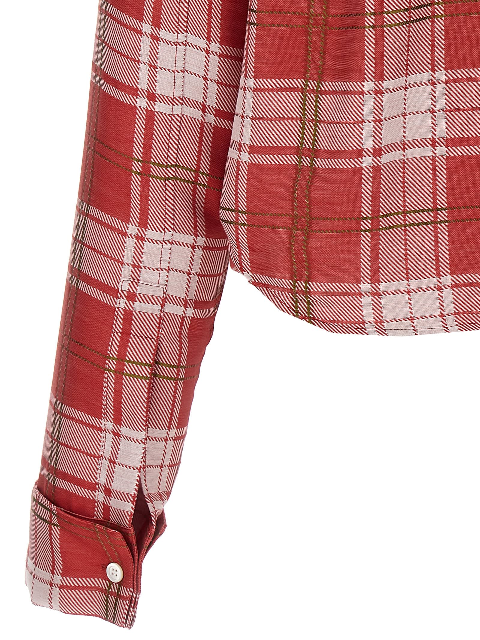 Shop Loewe Check Shirt In Red