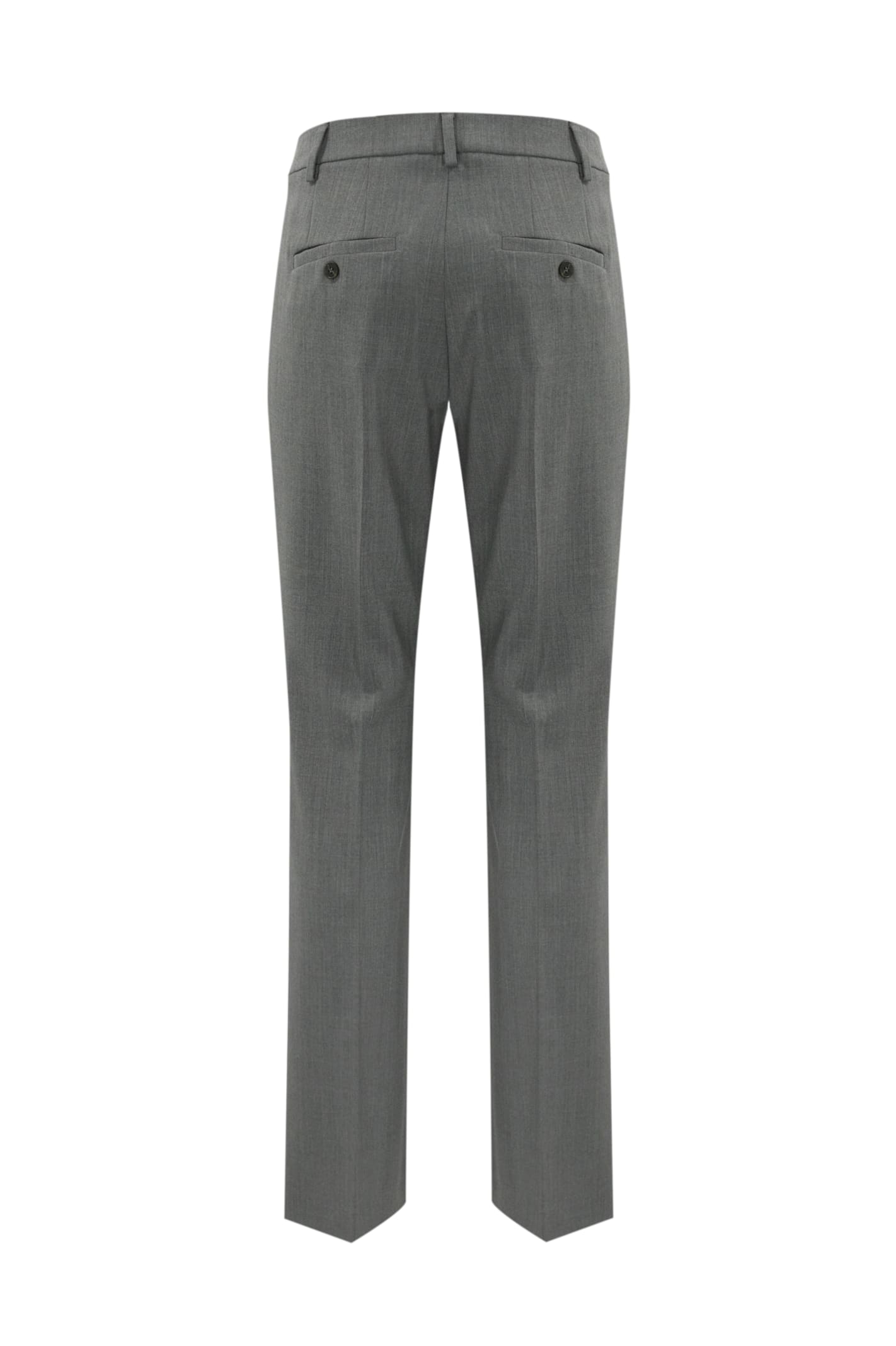 Shop Weekend Max Mara Estasi Straight Trousers In Technical Wool In Grey Melange