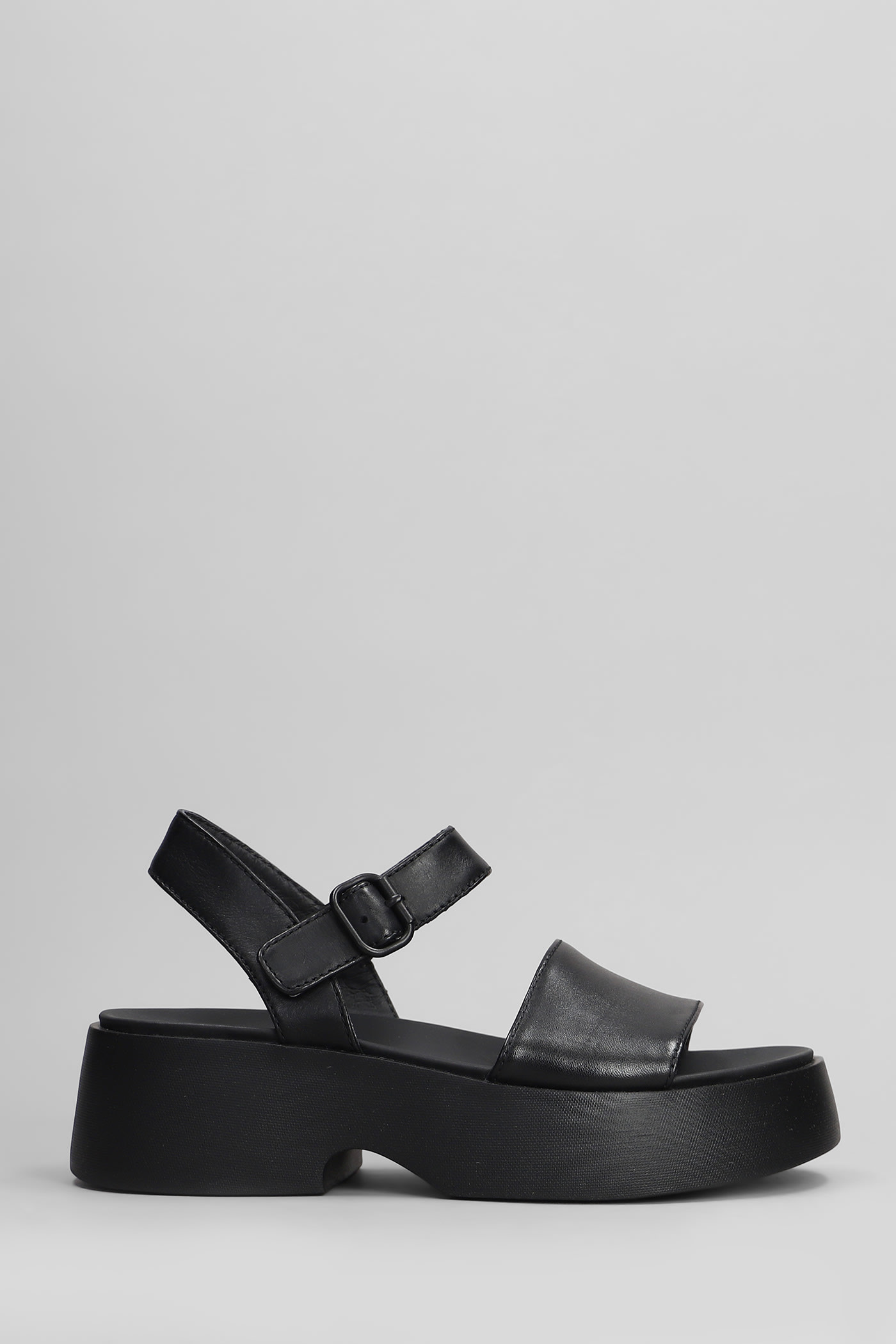 Camper Tasha Sandals In Black Leather