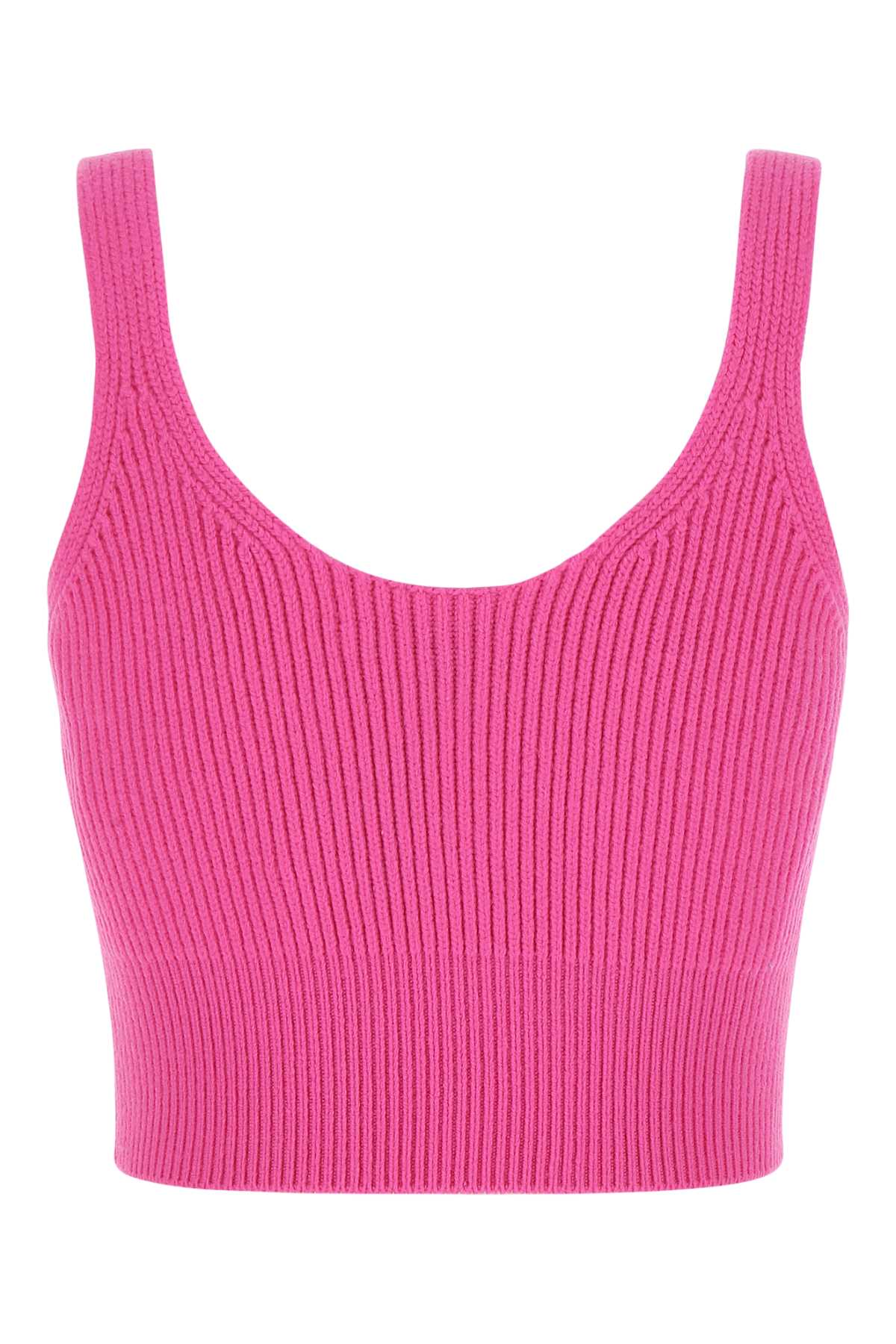Alexander Wang T Fuxia Stretch Wool Blend Top In 679