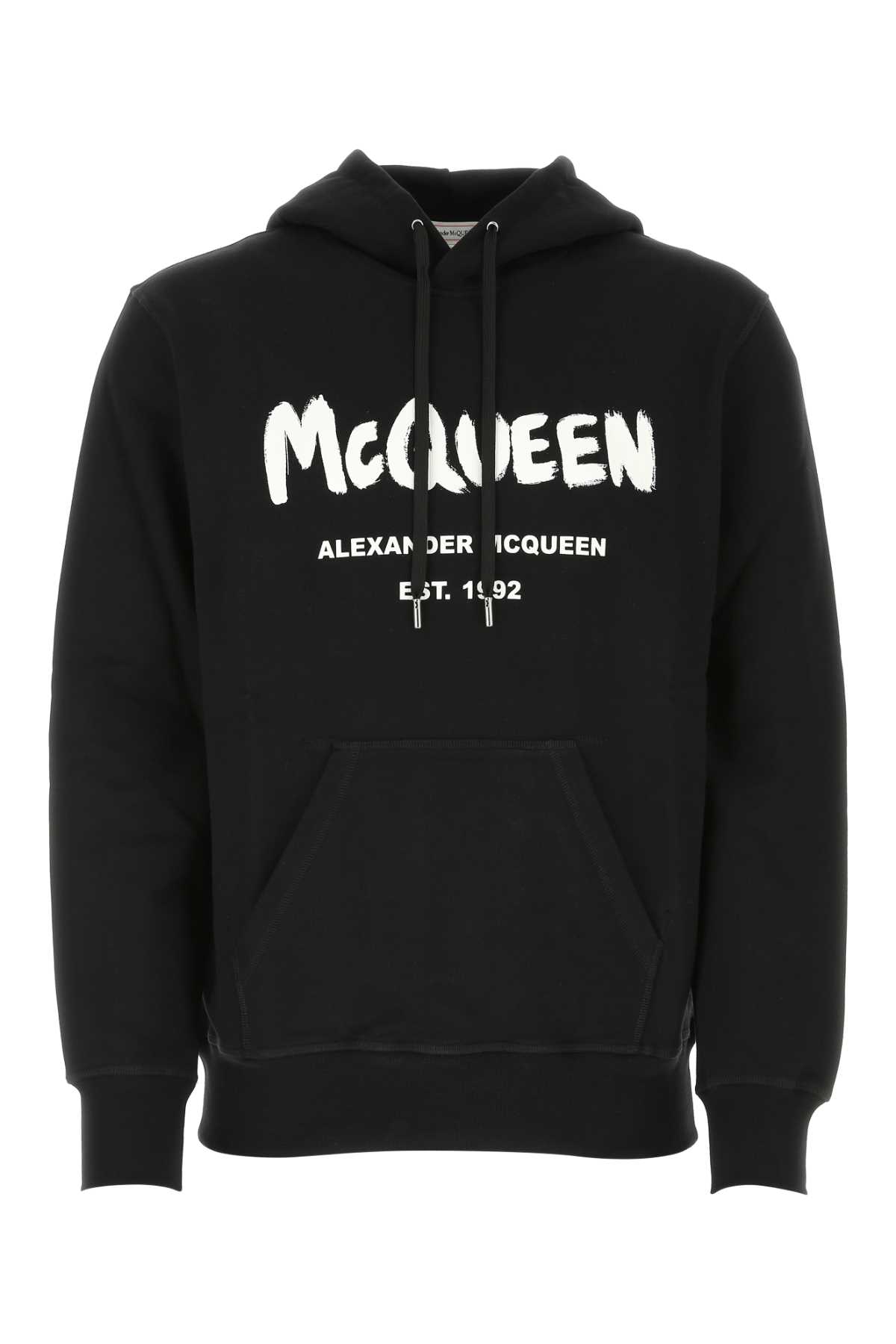 Shop Alexander Mcqueen Black Stretch Cotton Sweatshirt In 0901