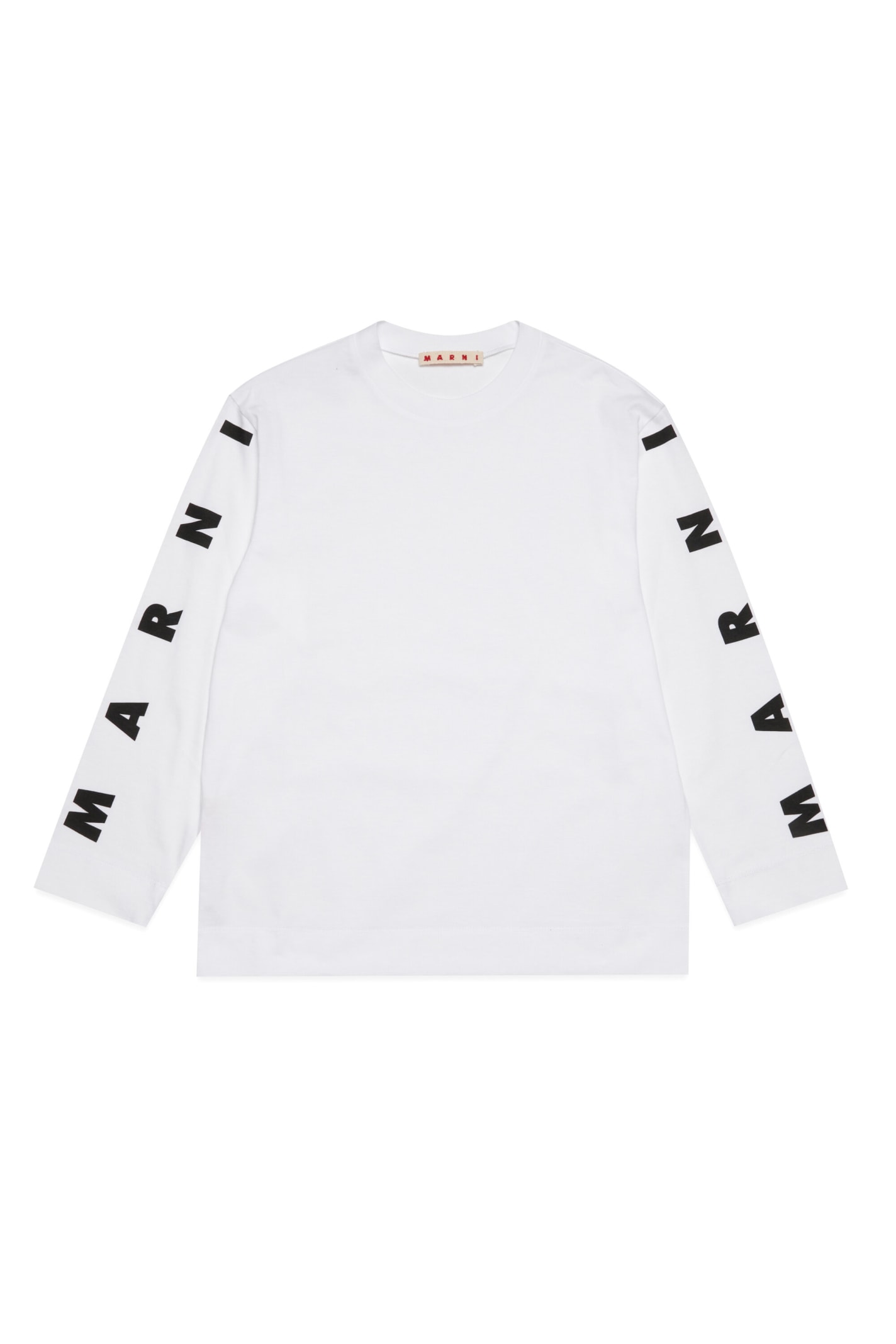 Marni Kids' Mt170u T-shirt  Long-sleeved Branded T-shirt In White