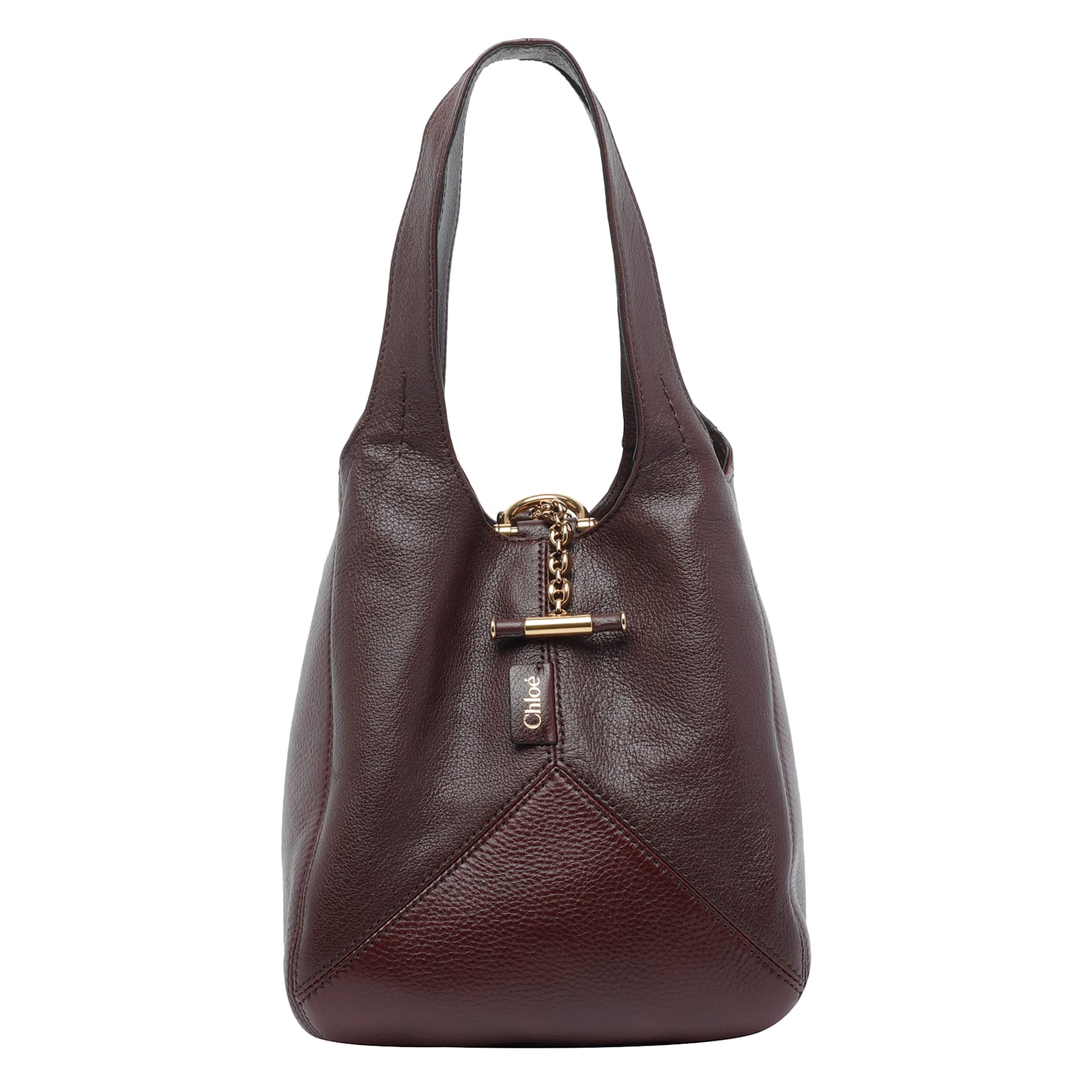Chloé Balloon Paneled Textured-leather Tote In Red