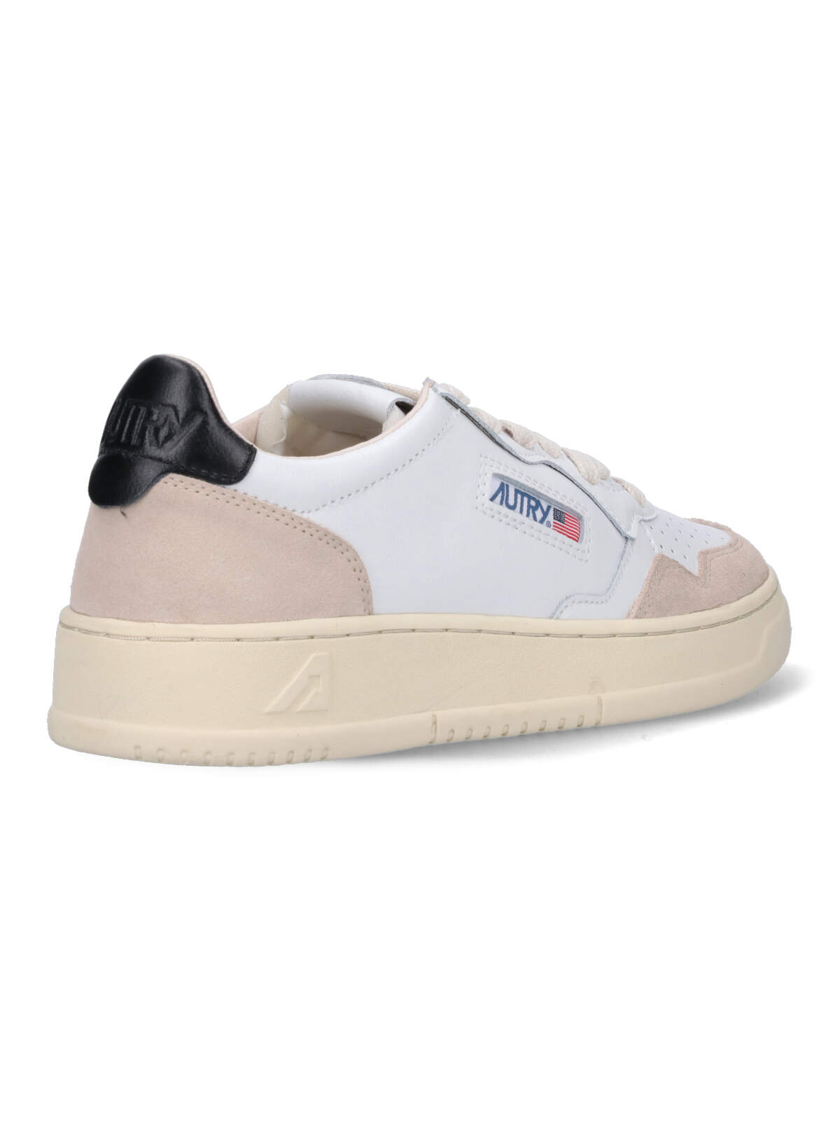 Shop Autry Low Medalist Sneakers In Leat Suede Wht Blk