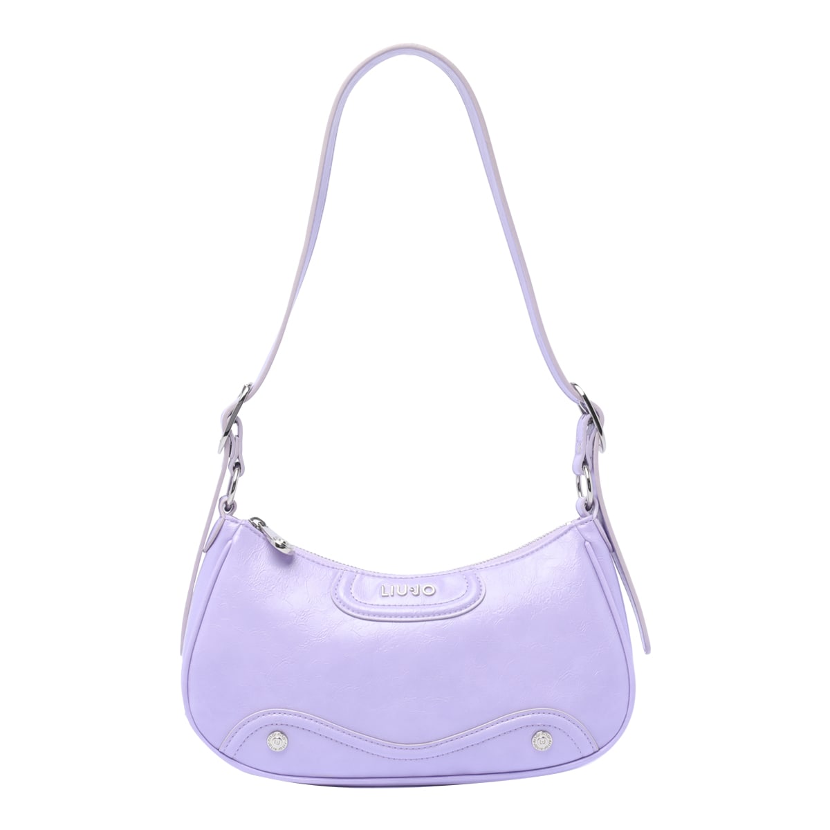Shop Liu •jo Logo Shoulder Bag In Purple
