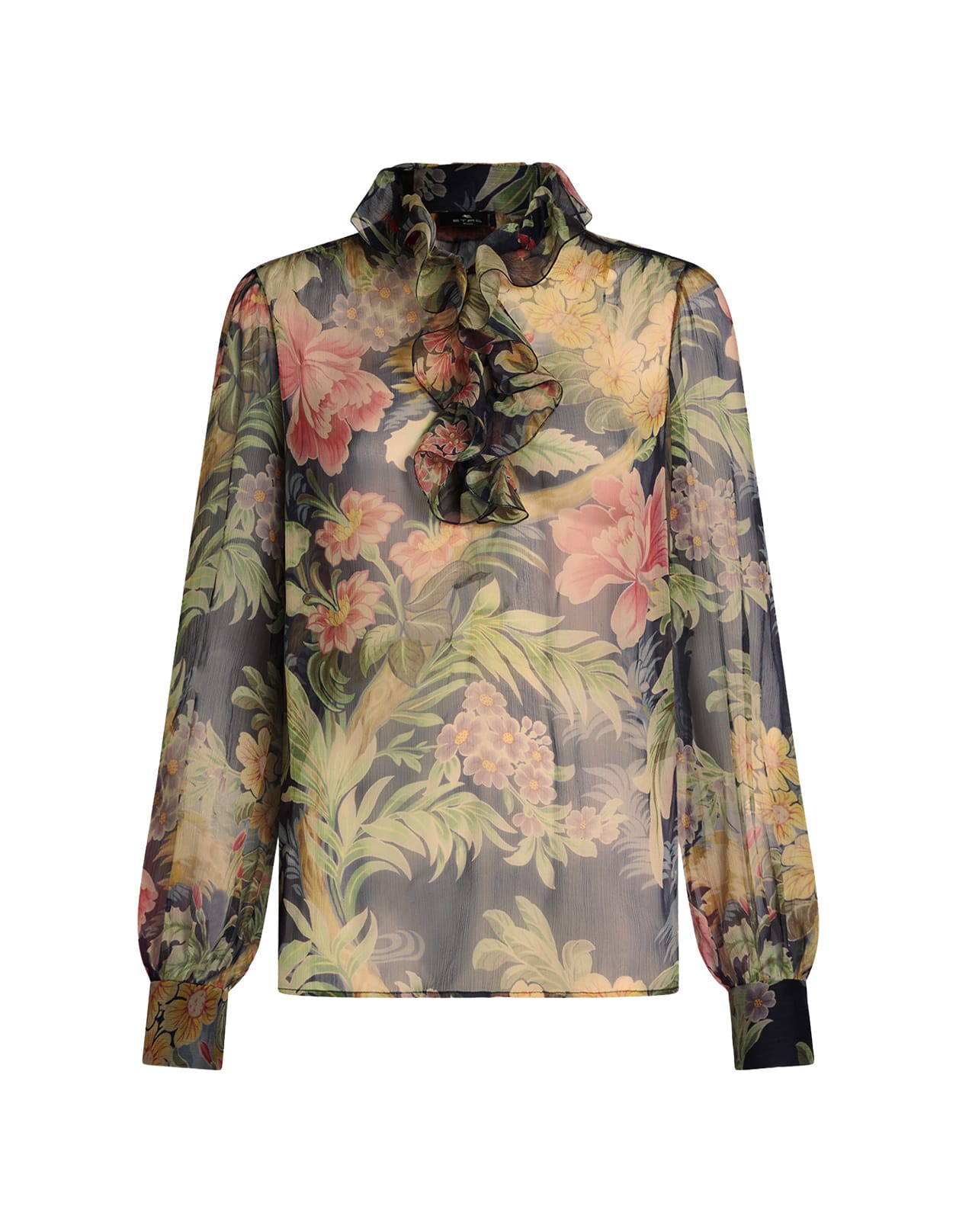 Shop Etro Multicolour Printed Silk Blouse