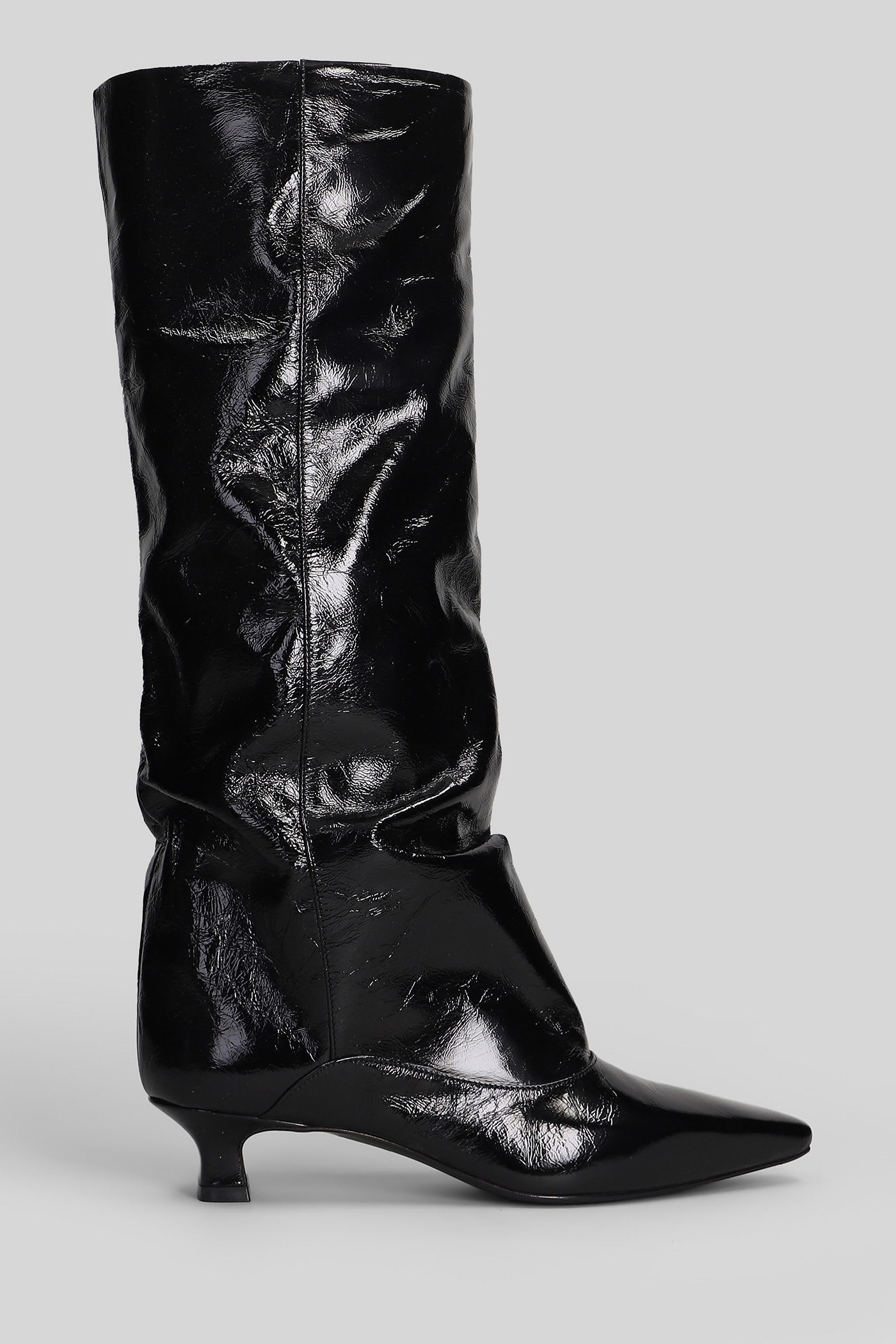 The Seller Low Heels Boots In Black Leather In Black