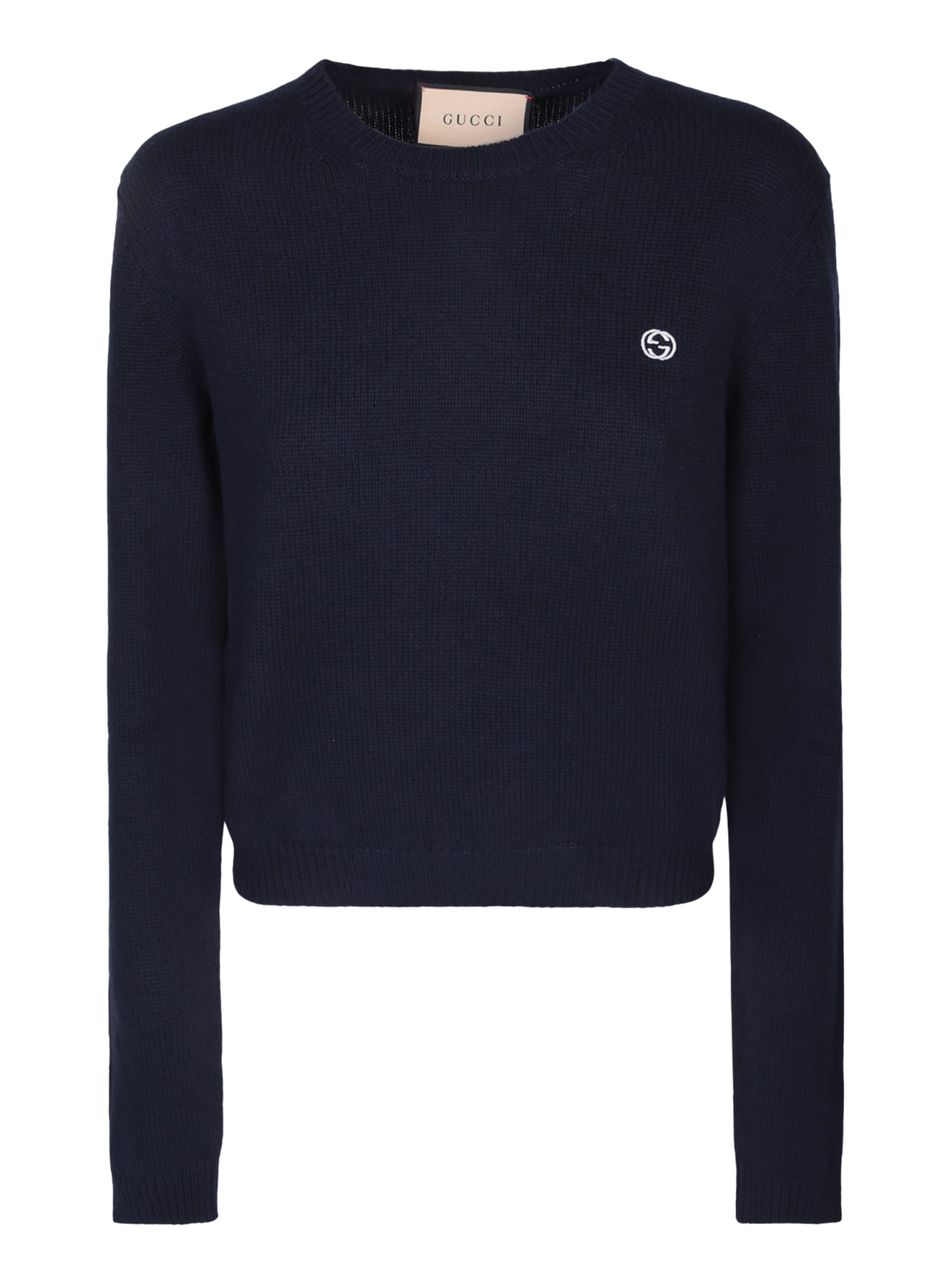 Shop Gucci Extra-fine Blue Sweater