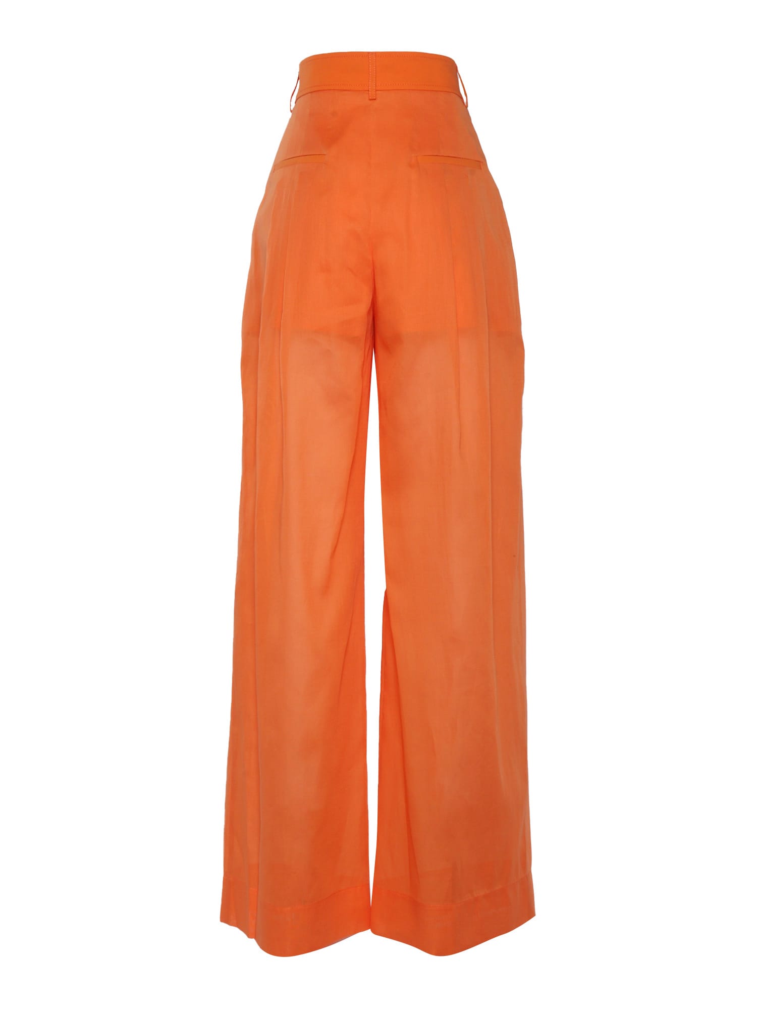 Alberta Ferretti Organzed Muslin Trousers In Orange