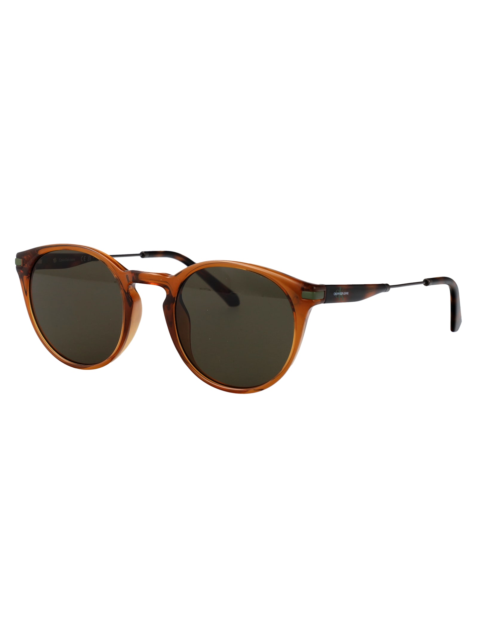 Calvin Klein Jeans Est.1978 Calvin Klein Jeans Crystal Honey Acetate Sunglasses In Brown