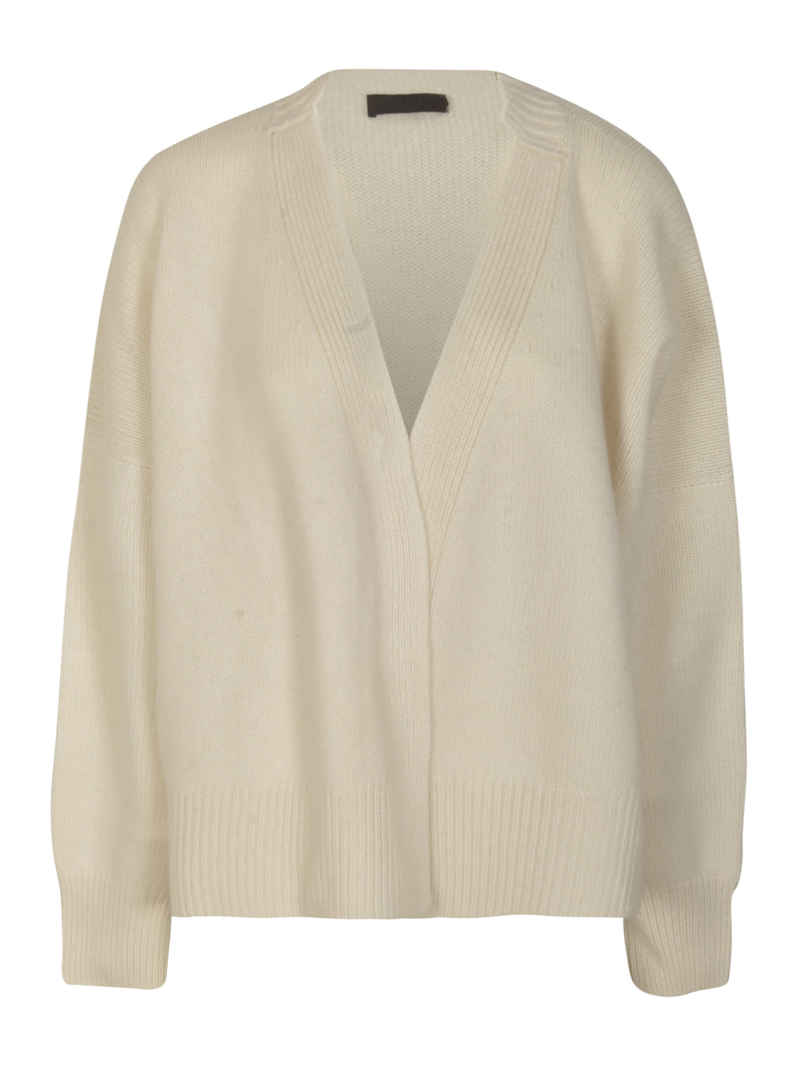 V-neck Rib Trim Plain Cardigan