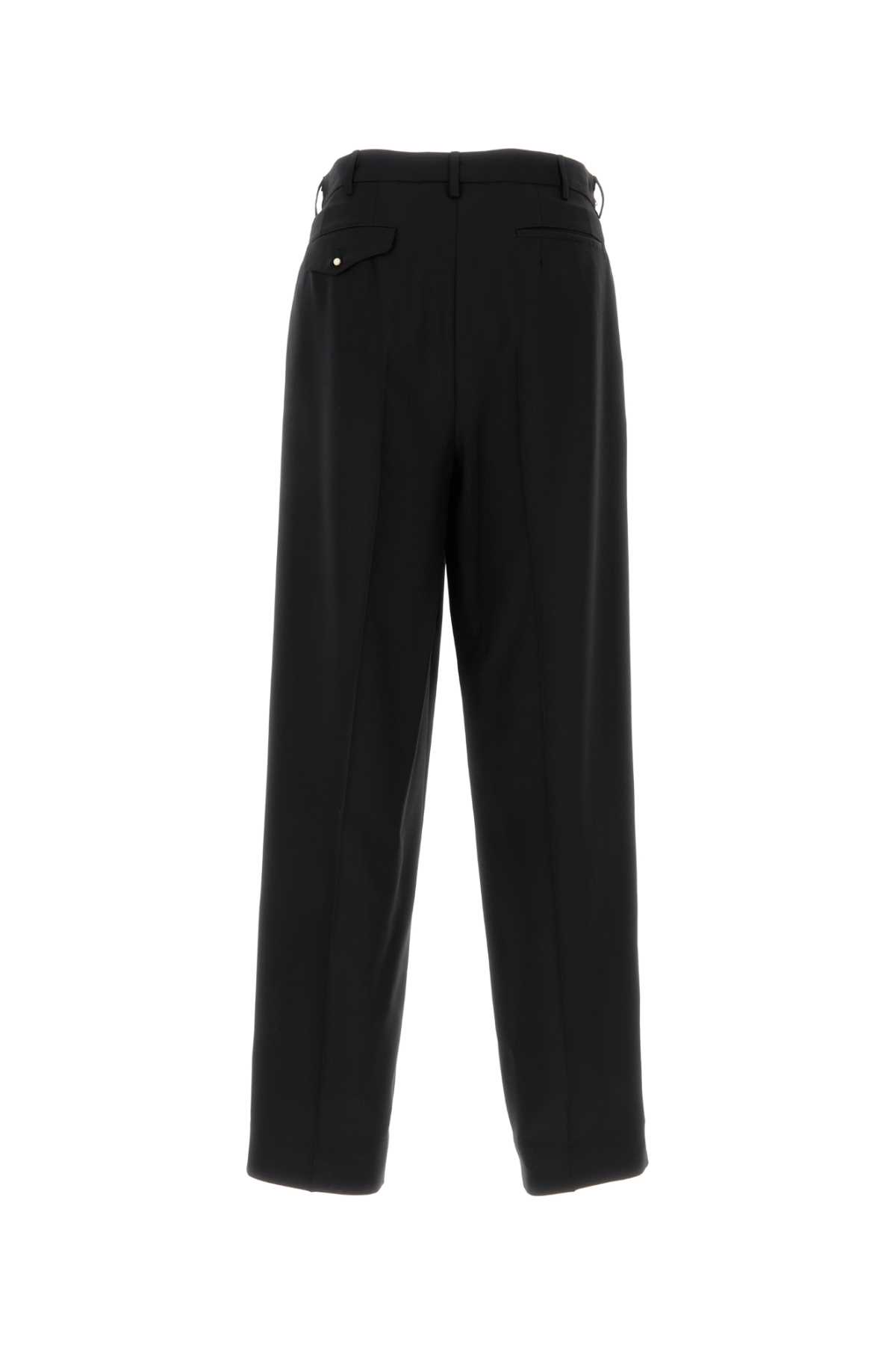 Magliano Wide-leg Wool Trousers With Pockets And Pleats In Black