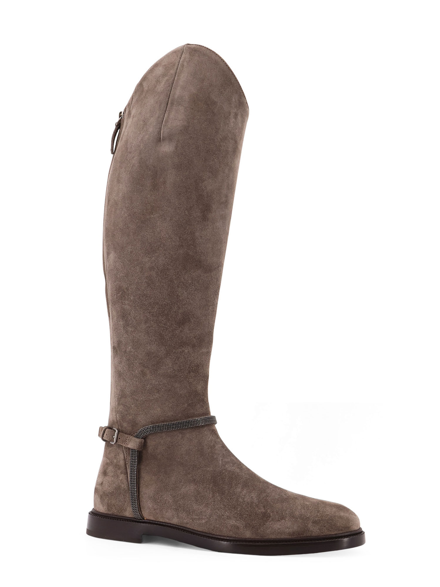 Brunello Cucinelli Suede Boots With Monili Detail