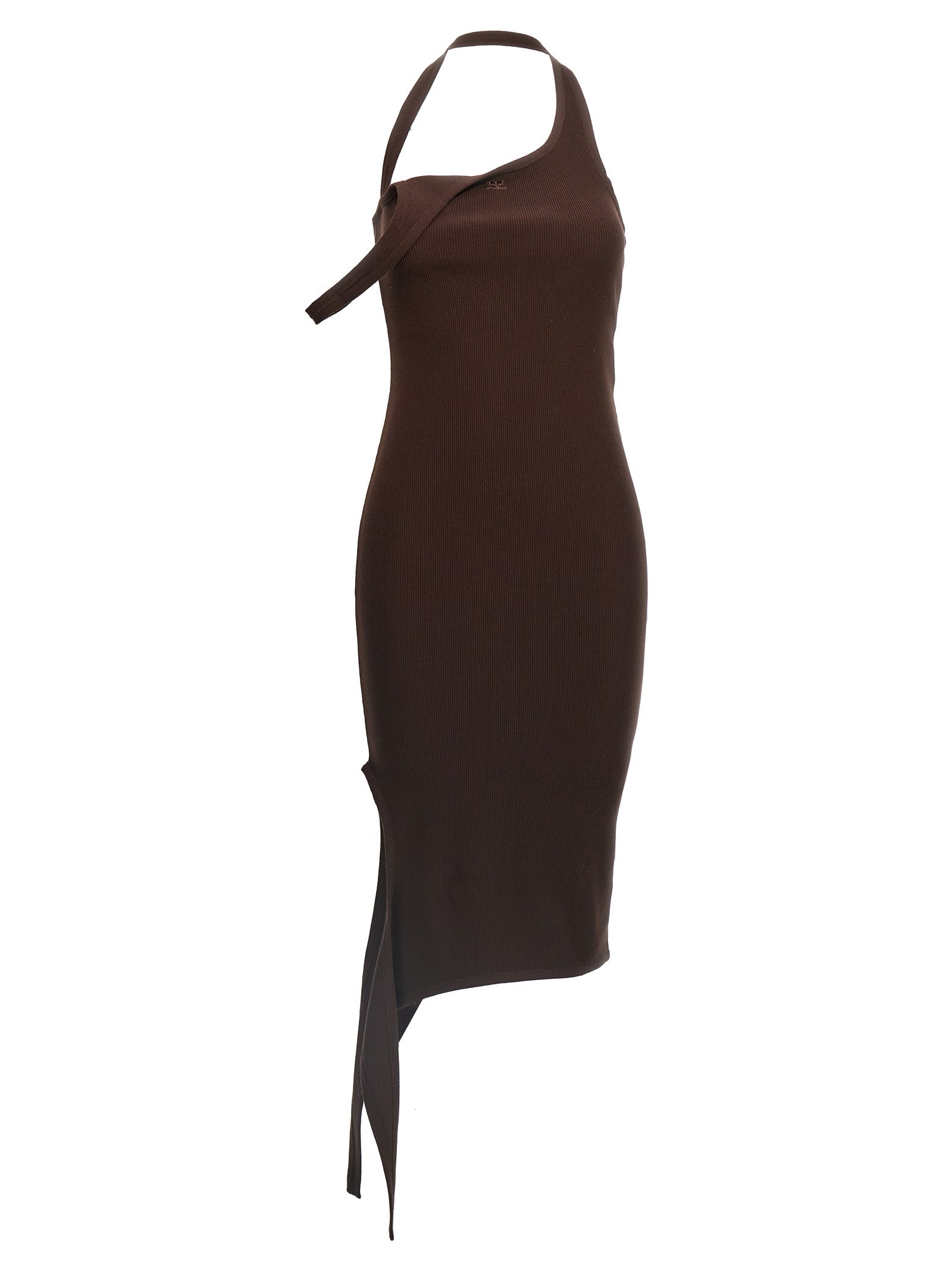 Shop Courrèges Undressed Light Knit Dress In Brown