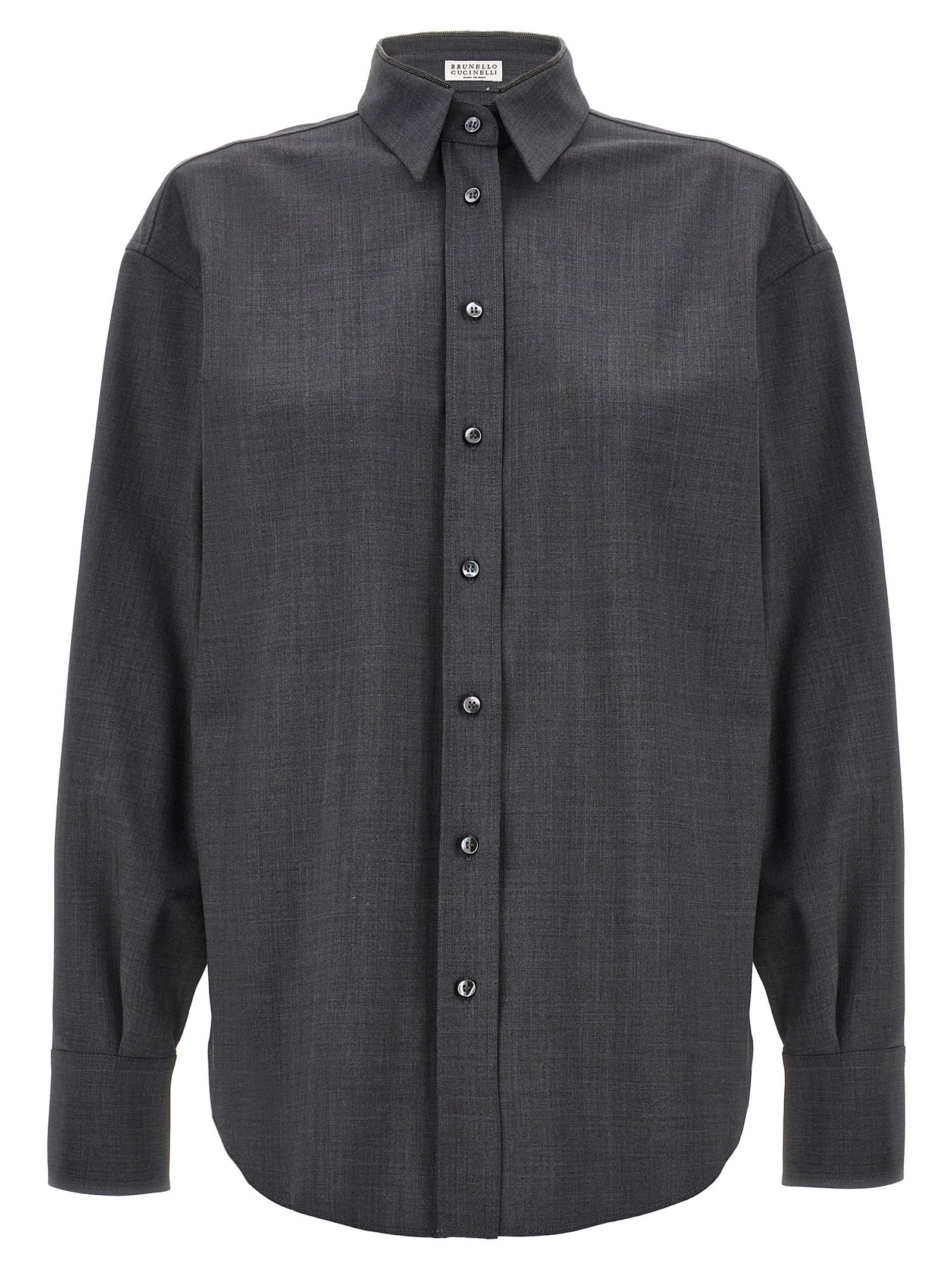 Shop Brunello Cucinelli Monile Shirt In Gray