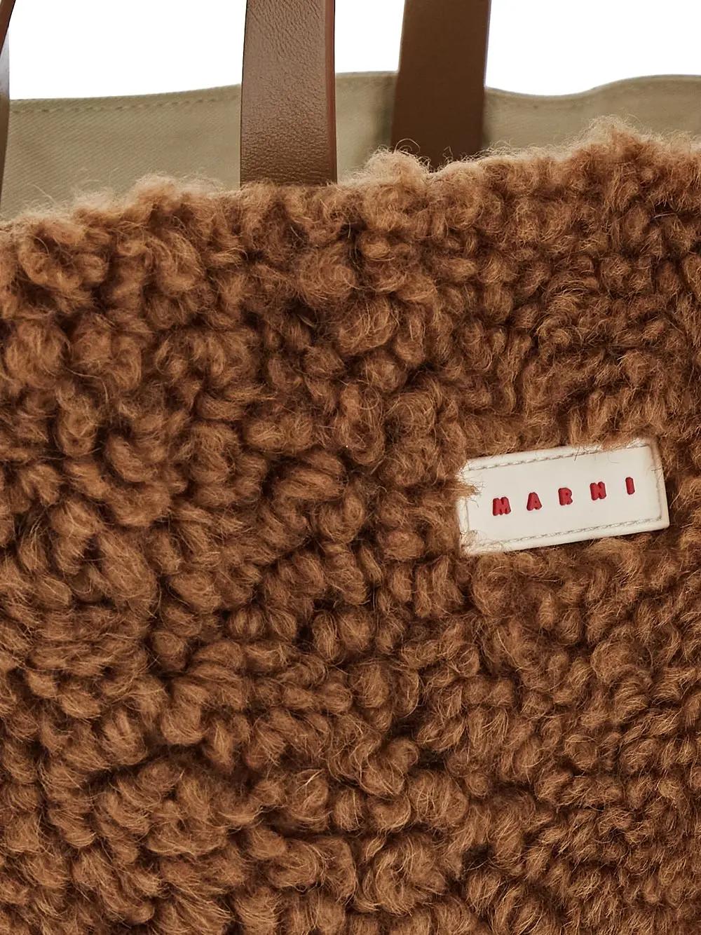 Shop Marni Fur Medium Tote Bag