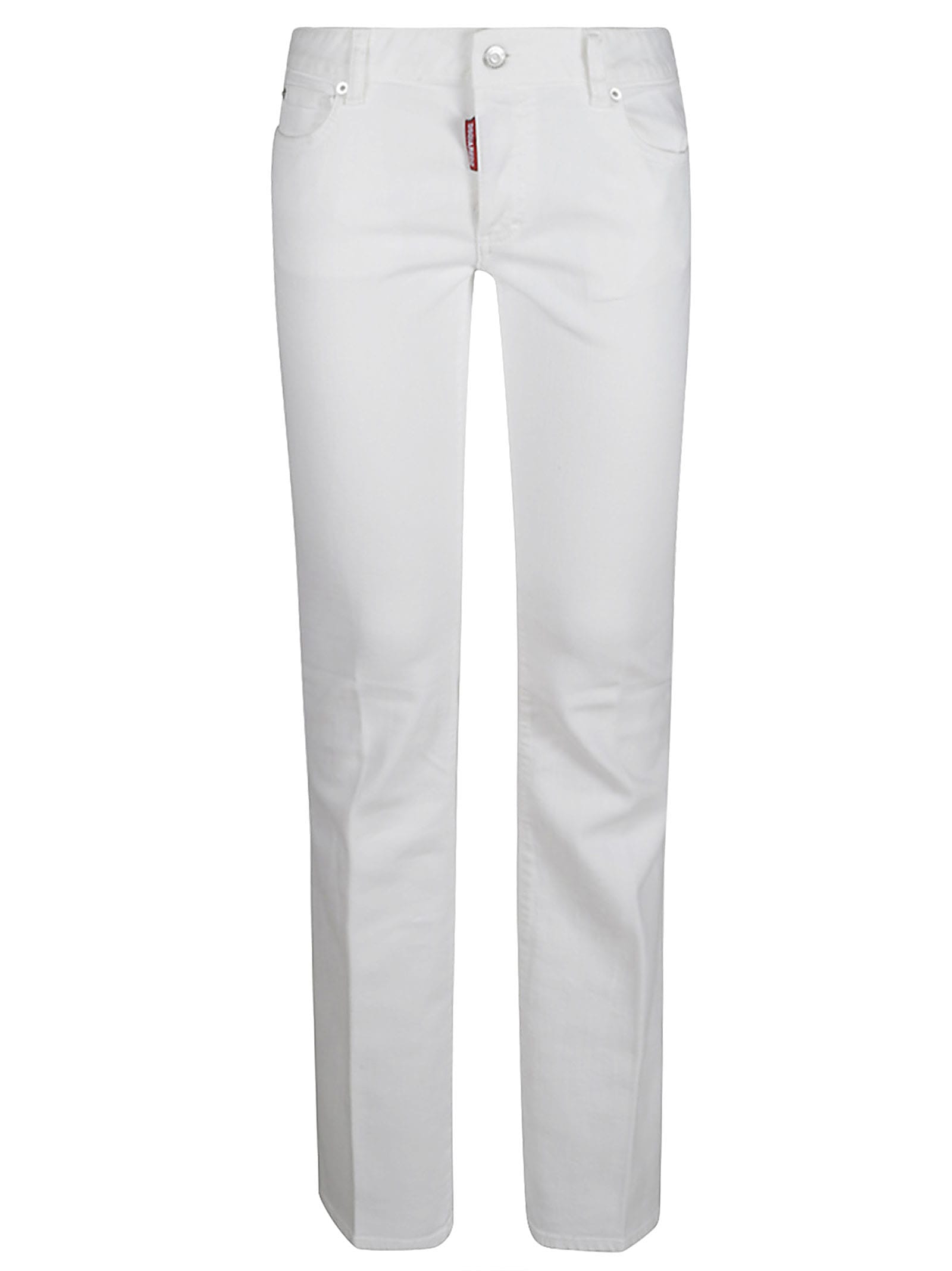 Shop Dsquared2 Medium Waist Flare Twiggy Jeans In White