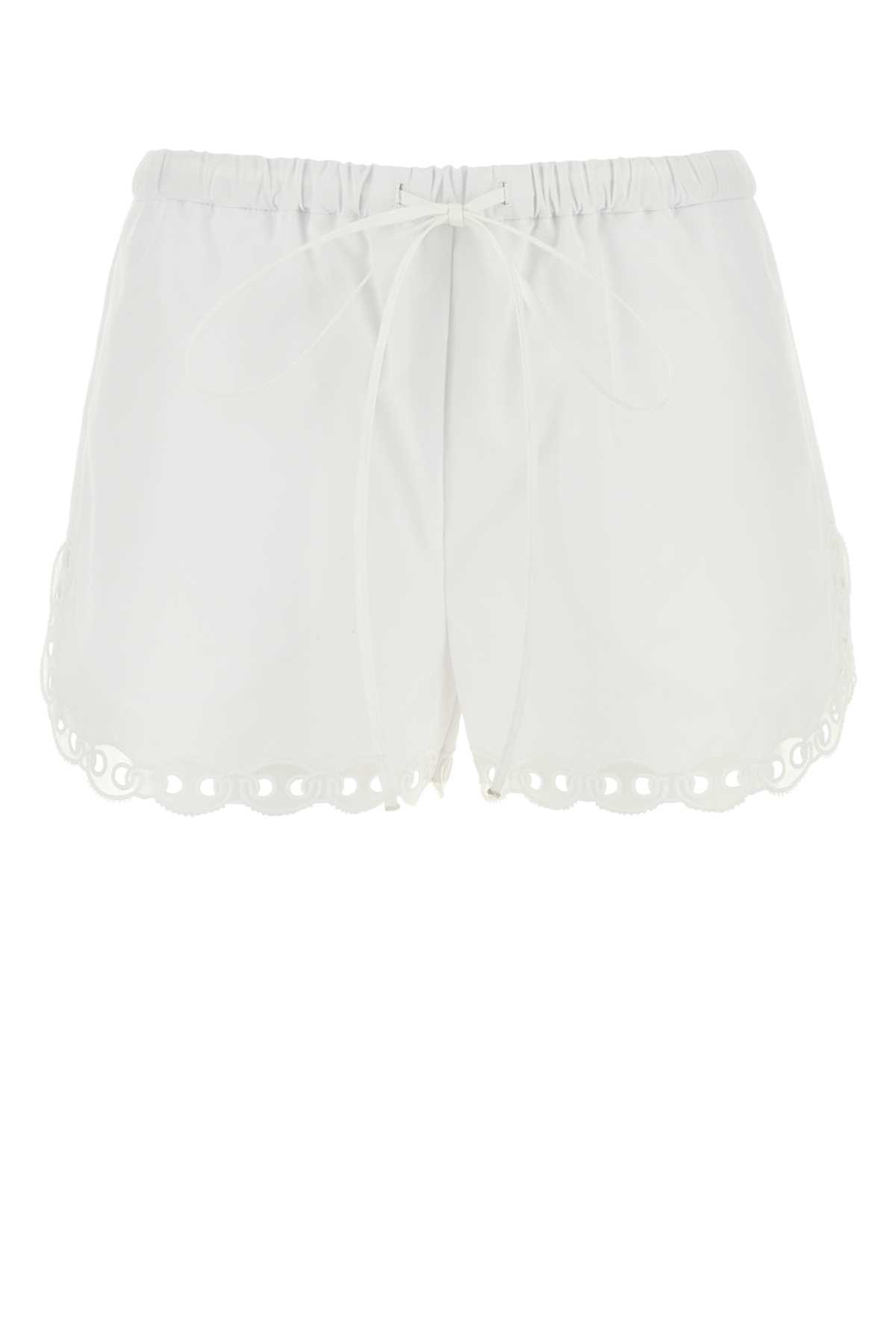 White Poplin Shorts