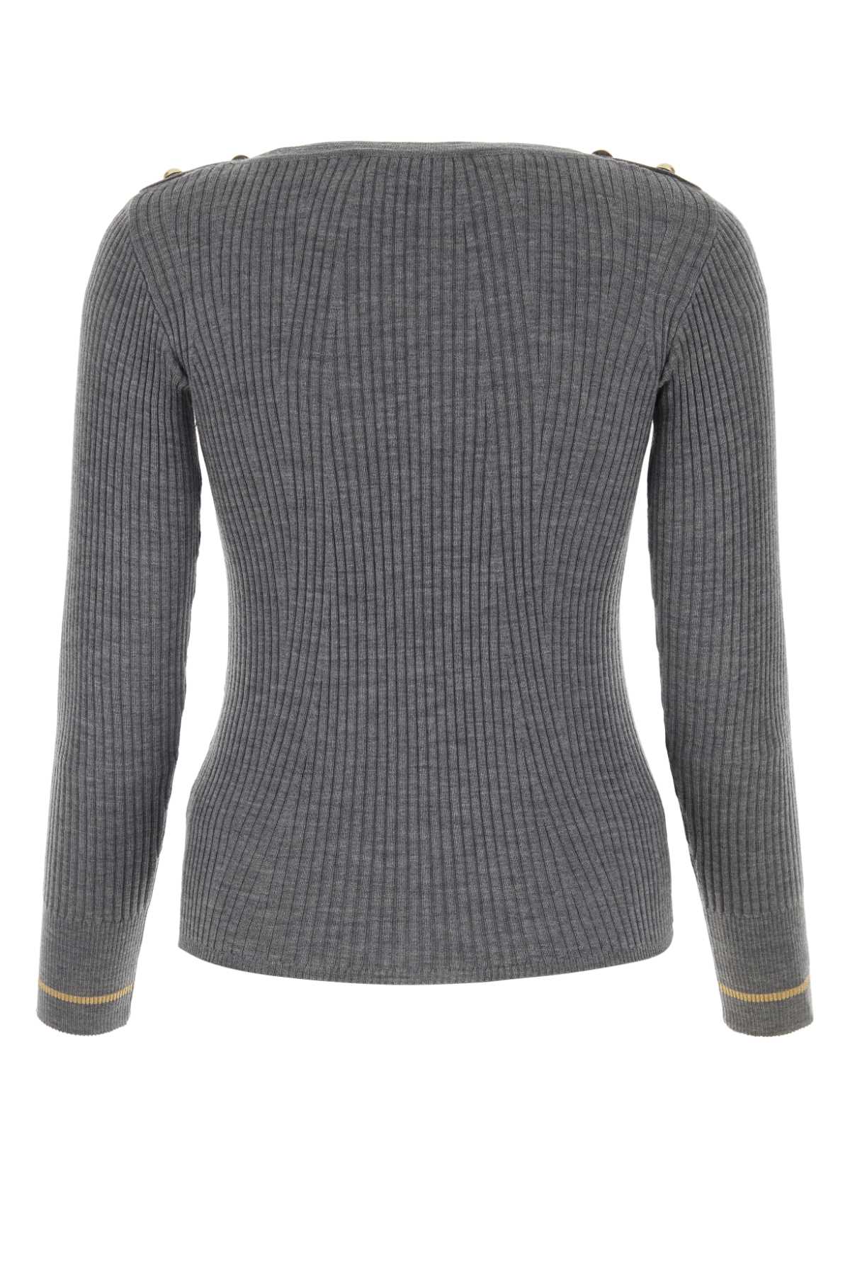 Max Mara Grey Wool Sweater In Grigiomelange
