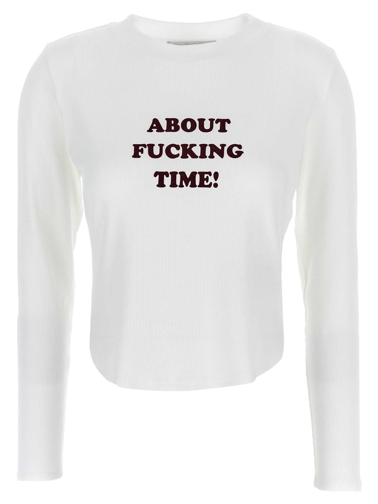 Shop Stella Mccartney About F* Time T-shirt In White/burgundy