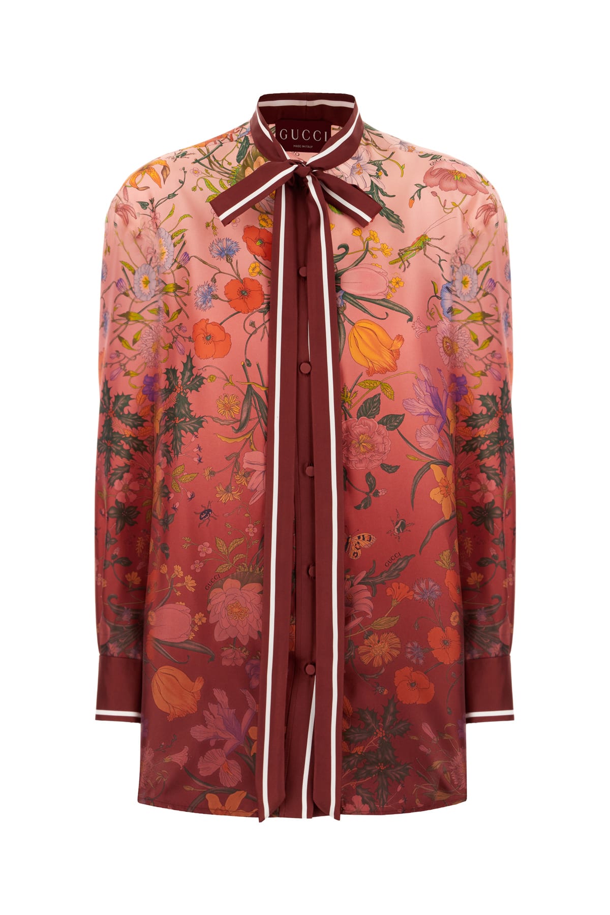 Gucci Printed Silk Blouse In Multi