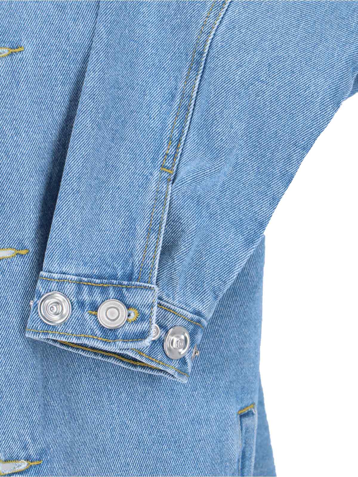 Coperni Collared Casual Jacket Studded Accents In Light Blue