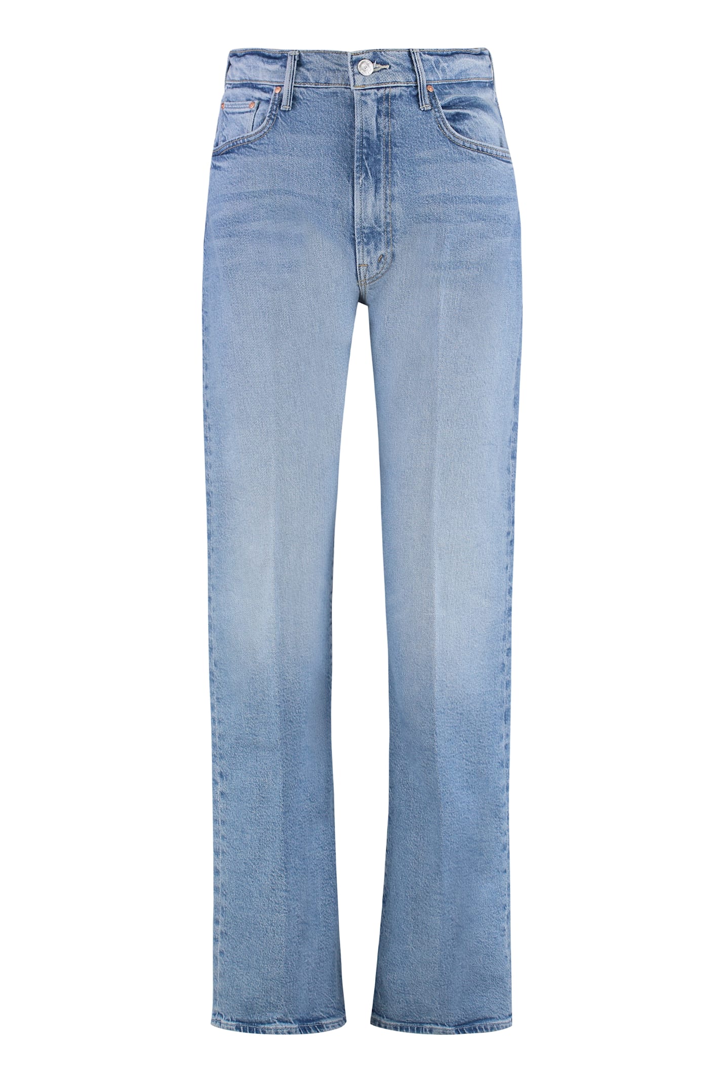 Mother The Lasso 5-pocket Straight-leg Jeans In Blue