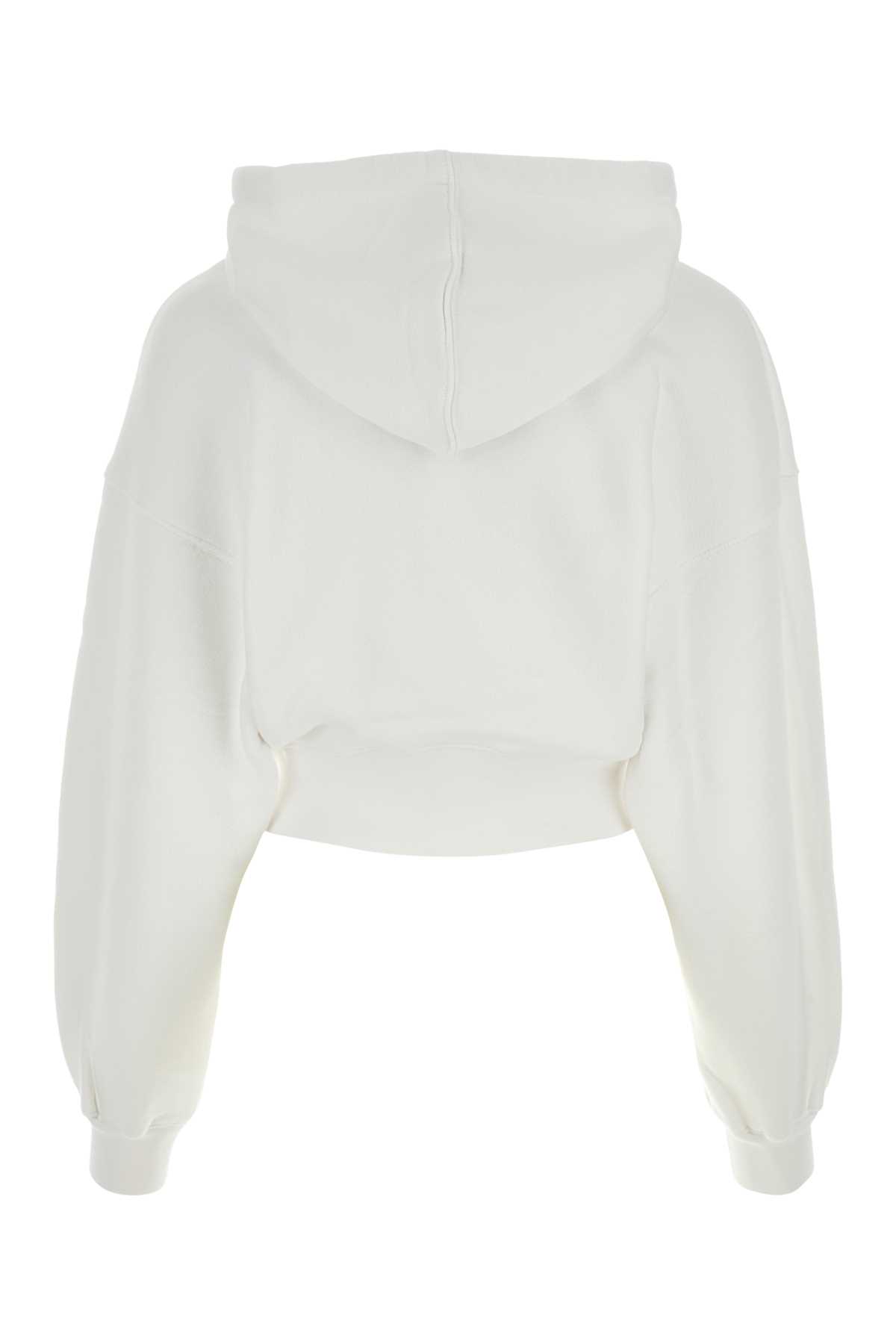 Off-white White Cotton Sweatshirt In Whiteblac