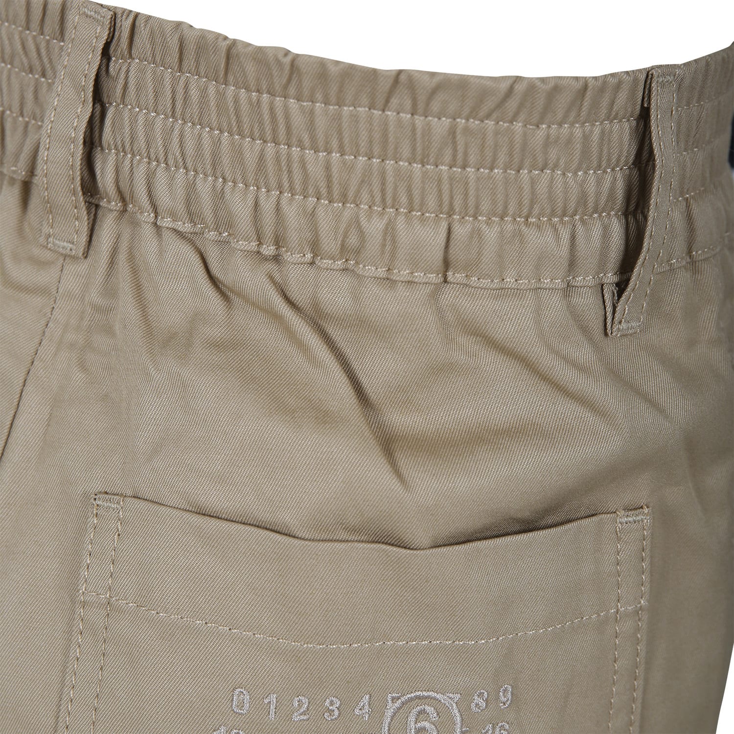 Shop Mm6 Maison Margiela Beige Trousers For Girl With Logo