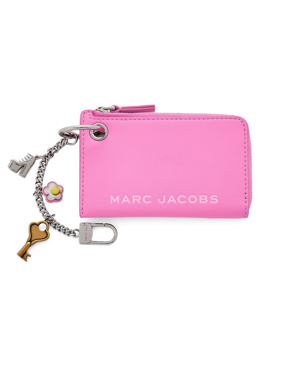 Marc Jacobs Zippered Wallet With Pendant In Pink