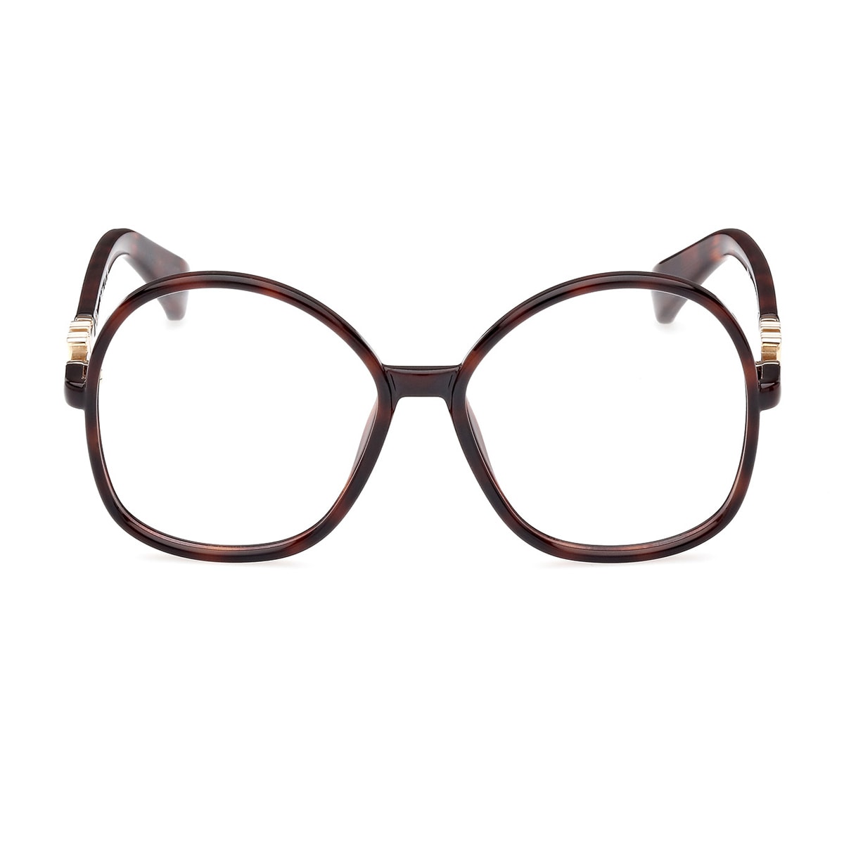 Max Mara Tortoiseshell-effect Oversized Glasses In Marrone