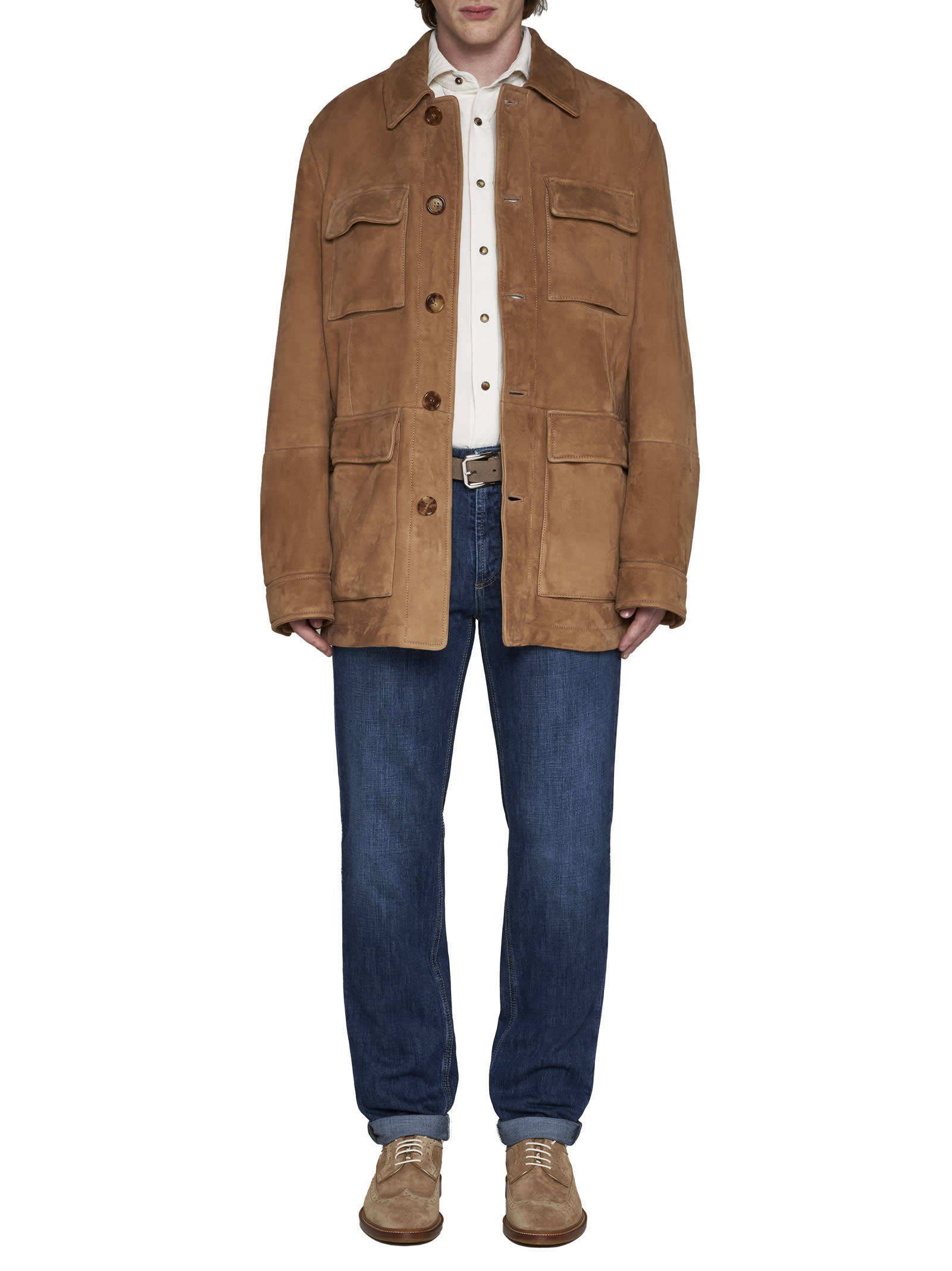 Brunello Cucinelli Slim Fit Five-pocket Trousers In Denim