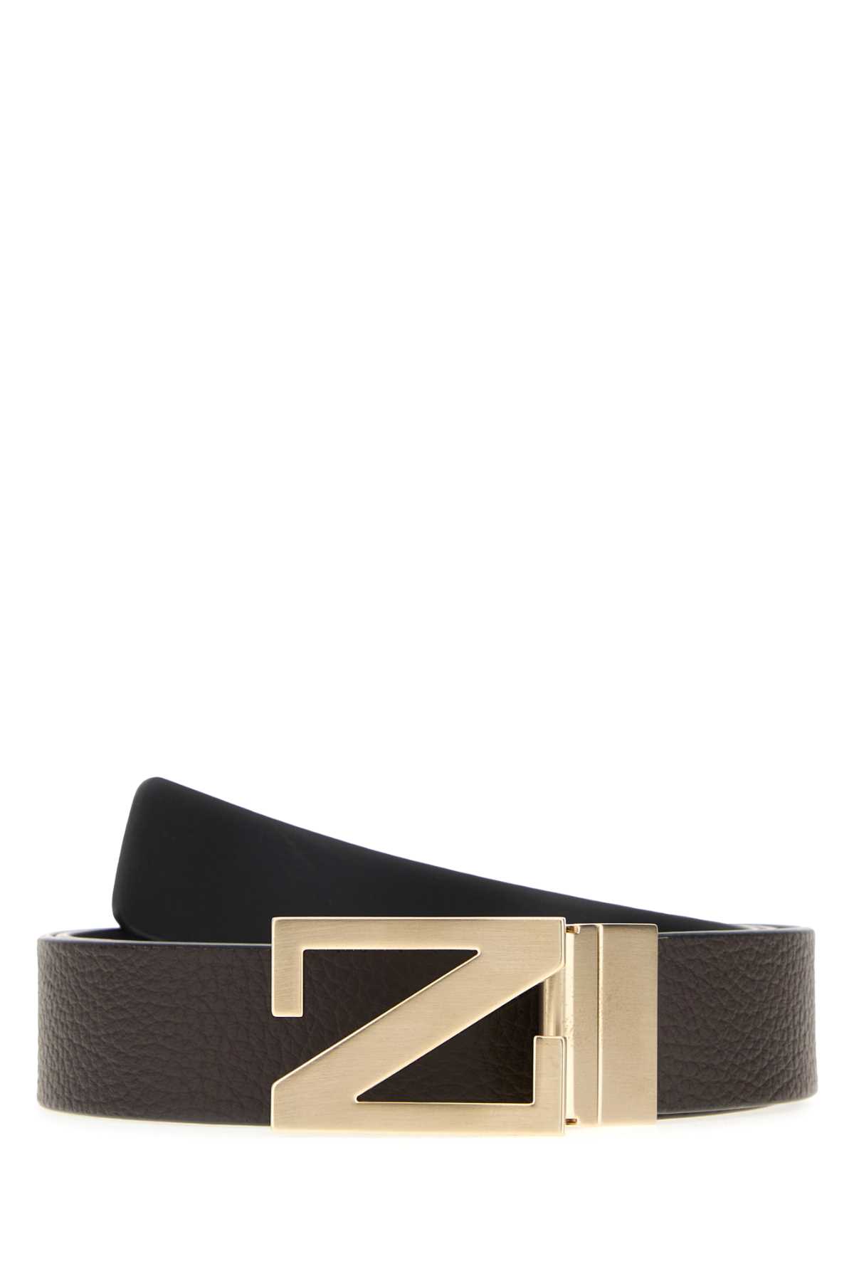 Brow Leather Reversible Belt