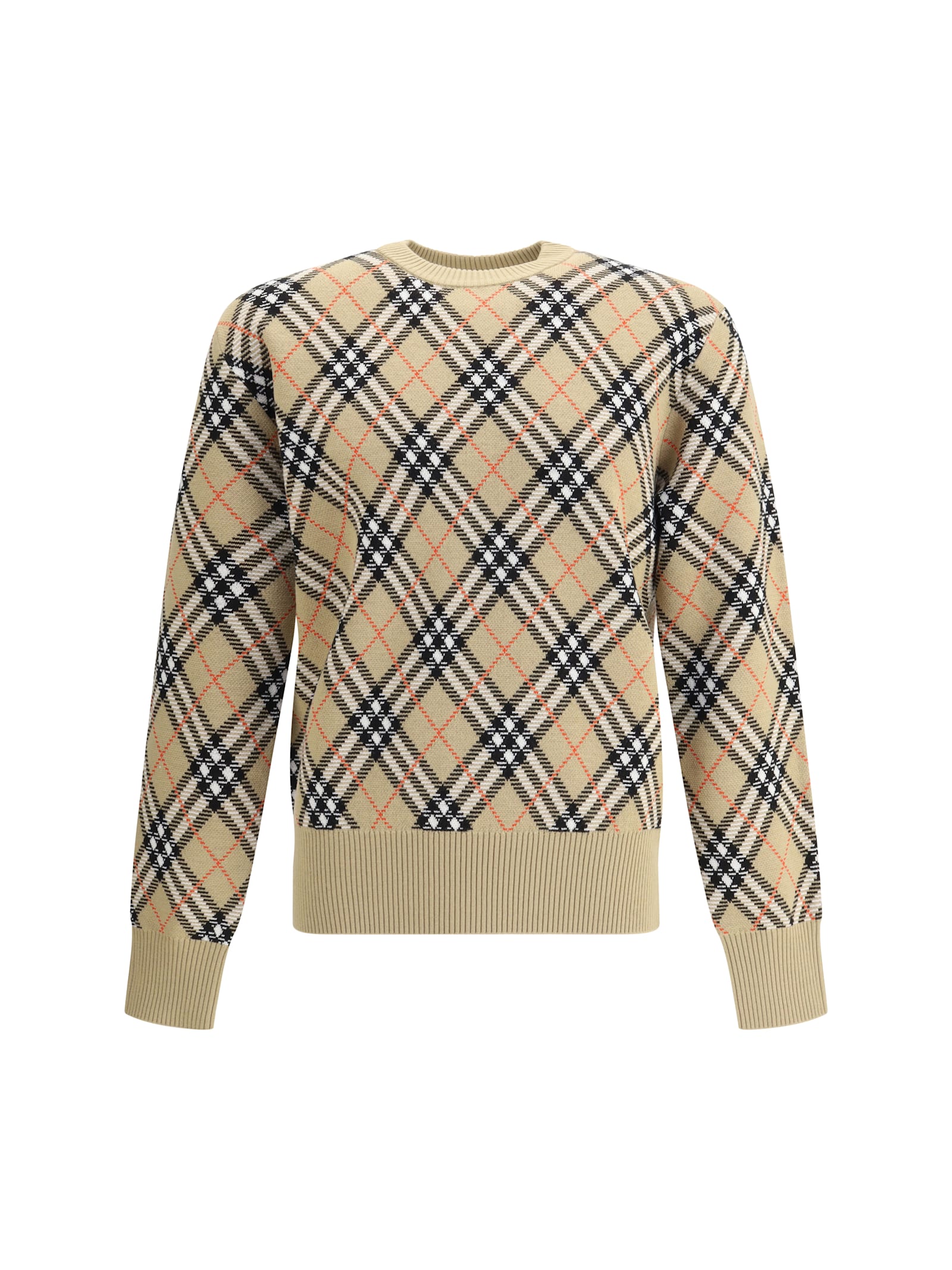 Burberry Archive Check Wool Sweate In Neutral