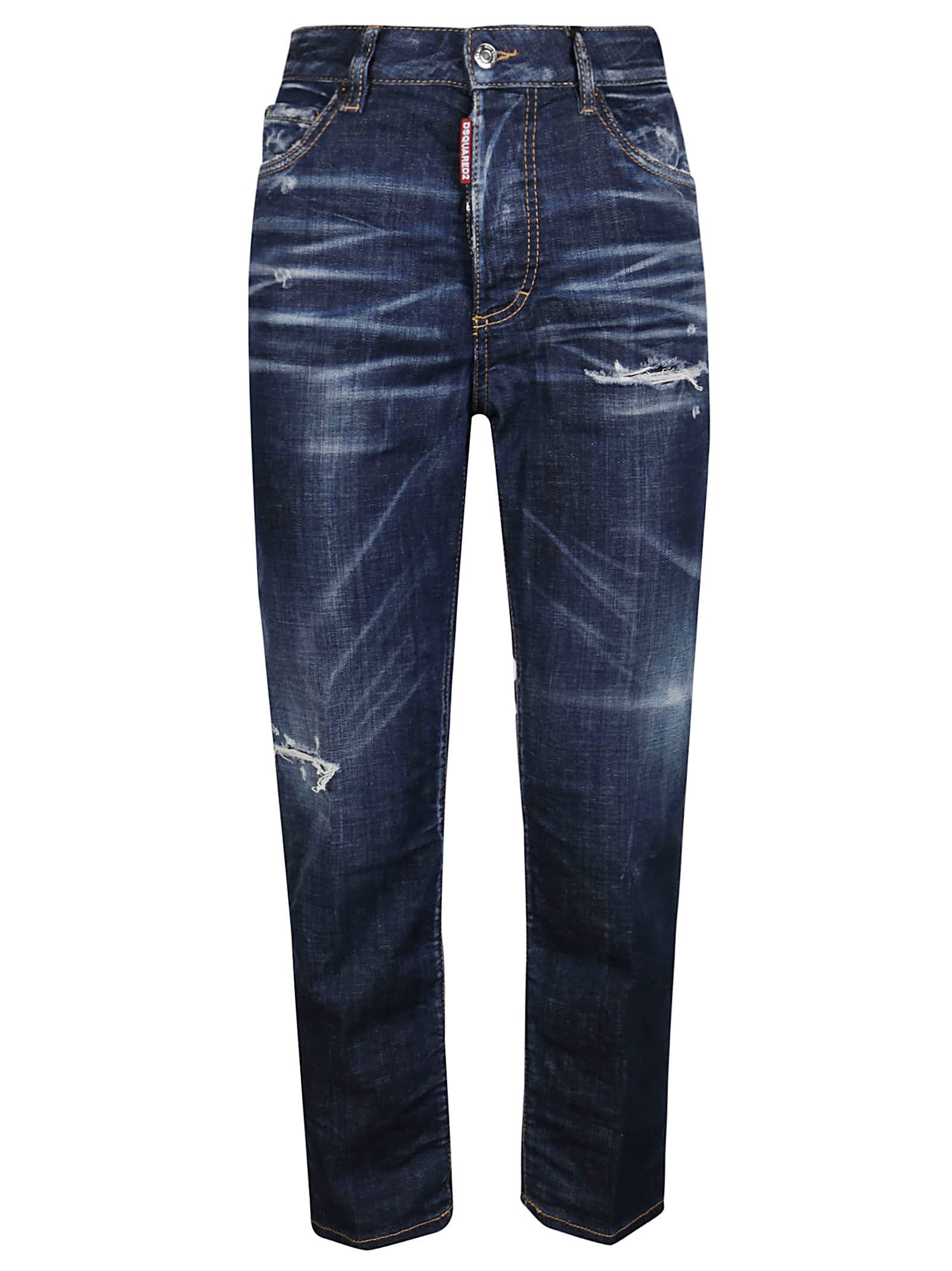 Dsquared2 Wide-leg Jeans In Navy Blue