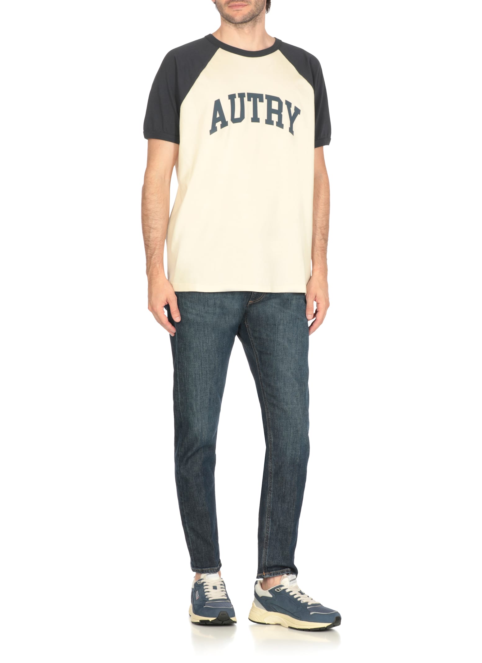 Autry Short Sleeves Contrasting Color In White