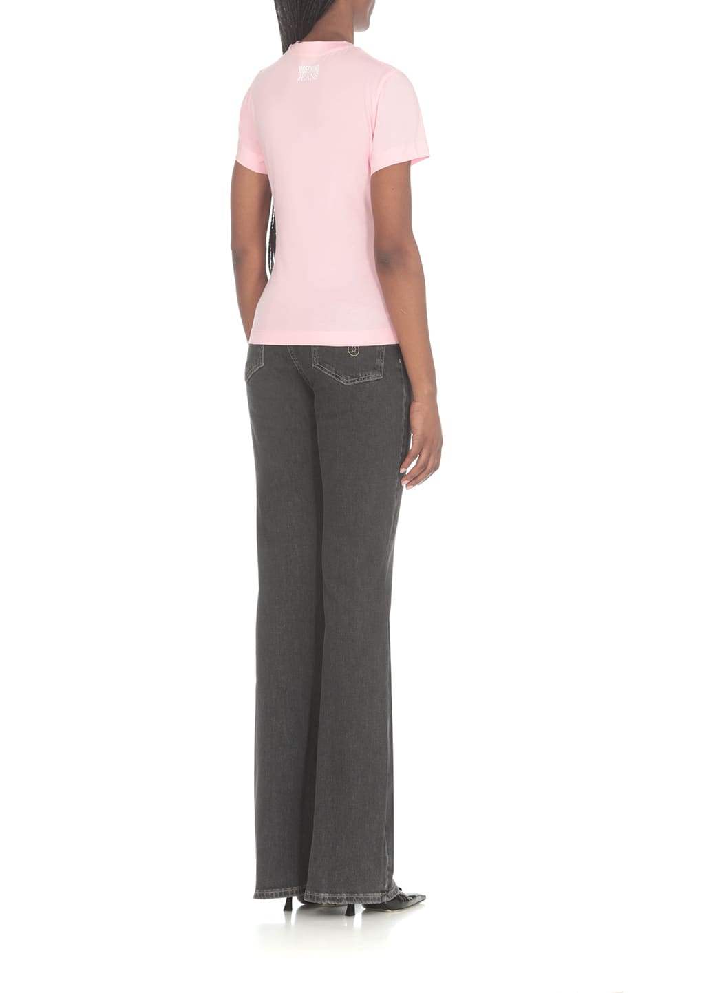 Shop M05ch1n0 Jeans Jeans Peace Sign-motif Crewneck T-shirt In Pink