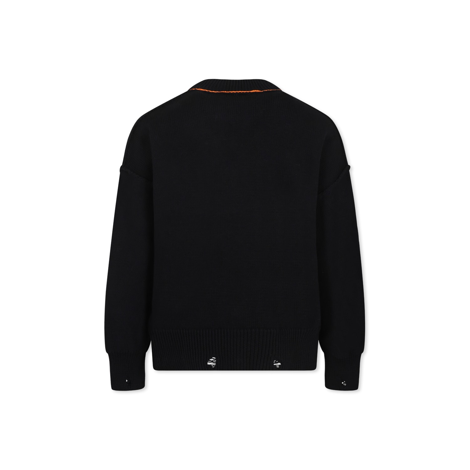 Palm Angels Black Sweater For Boy With Logo In Black