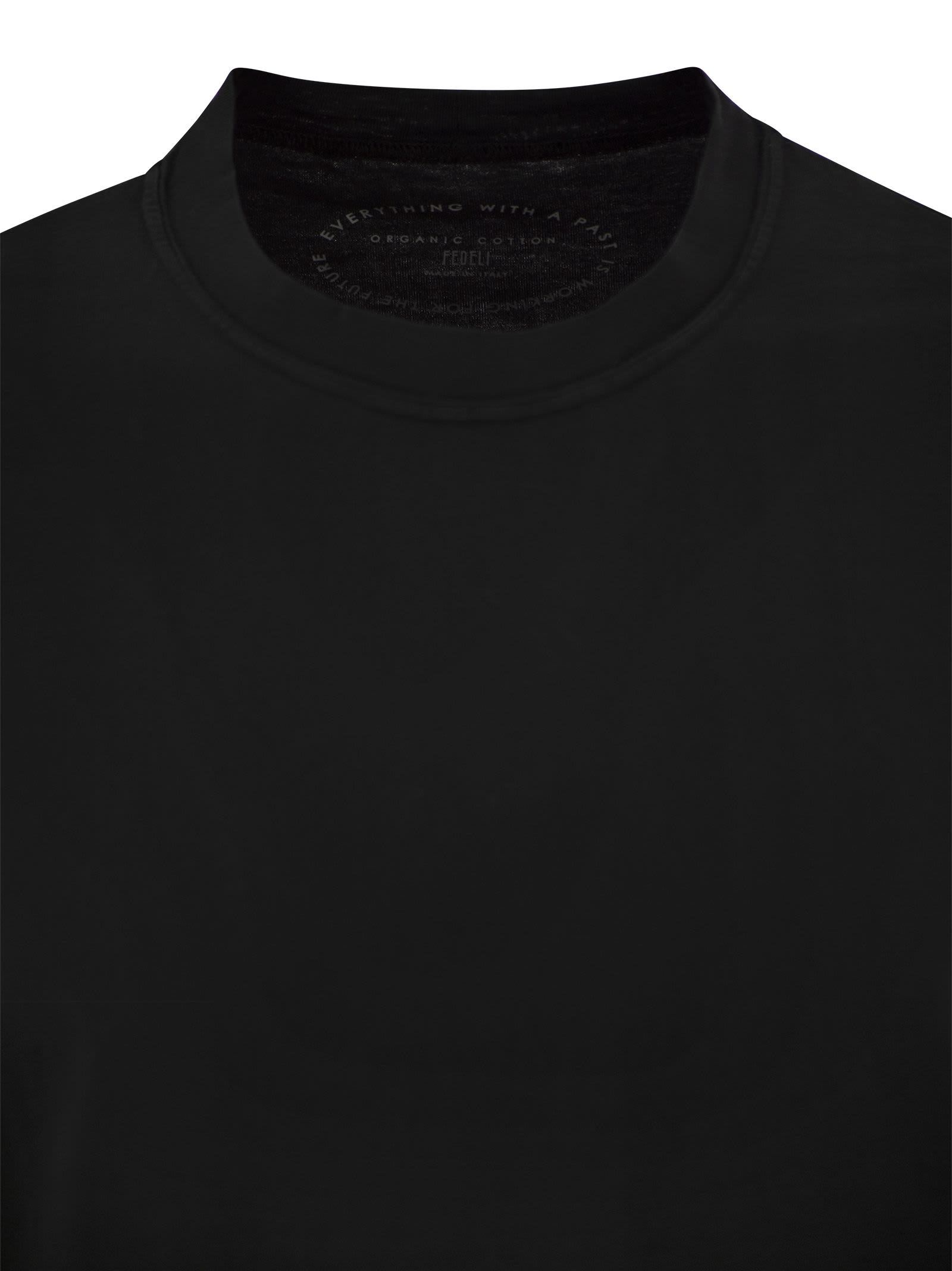 Fedeli Black Cotton Sweater In Black