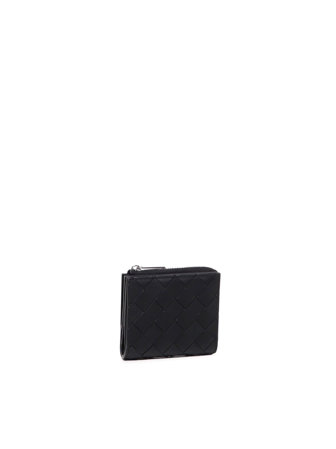 Shop Bottega Veneta Intreccio Wallet In Calfskin In Black