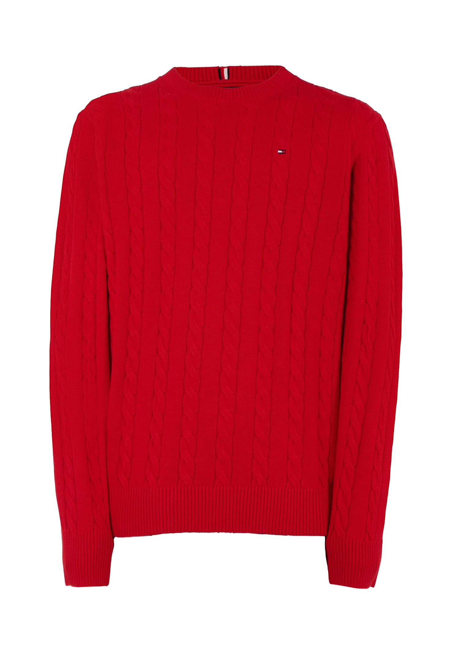 Tommy Hilfiger Red Sweater For Boy With Flag In Red